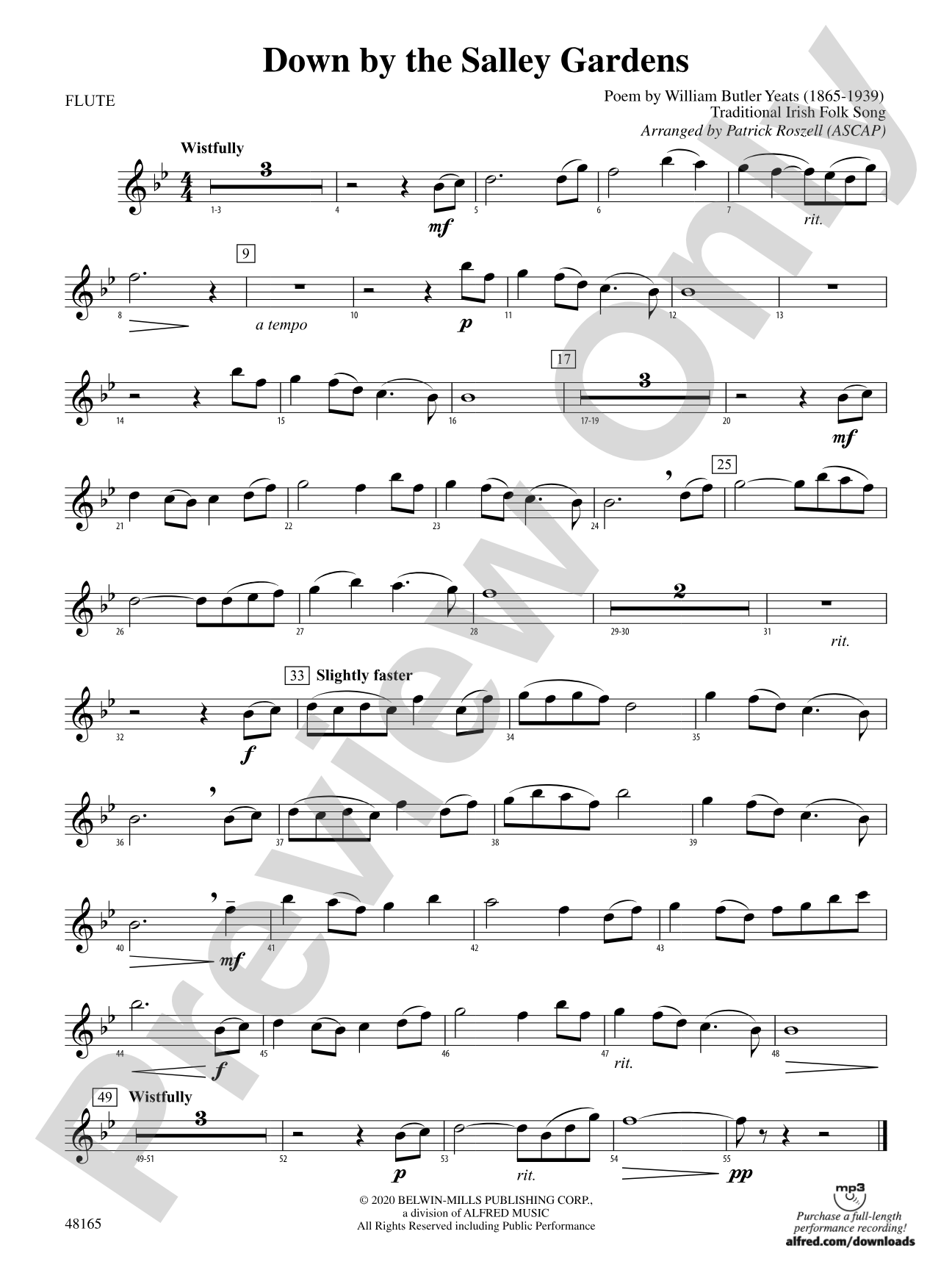 Down by the Salley Gardens: Flute