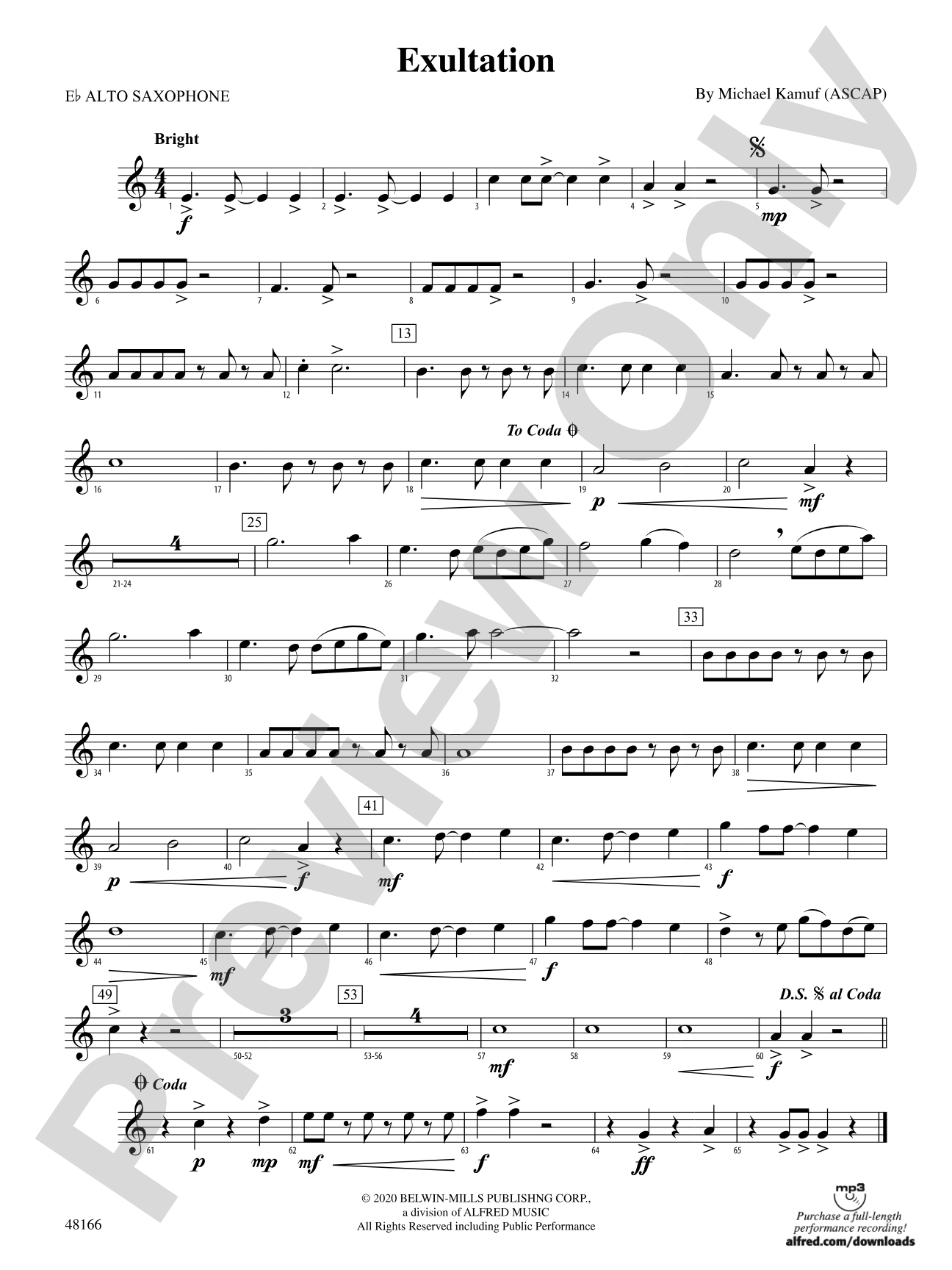 Exultation: E-flat Alto Saxophone