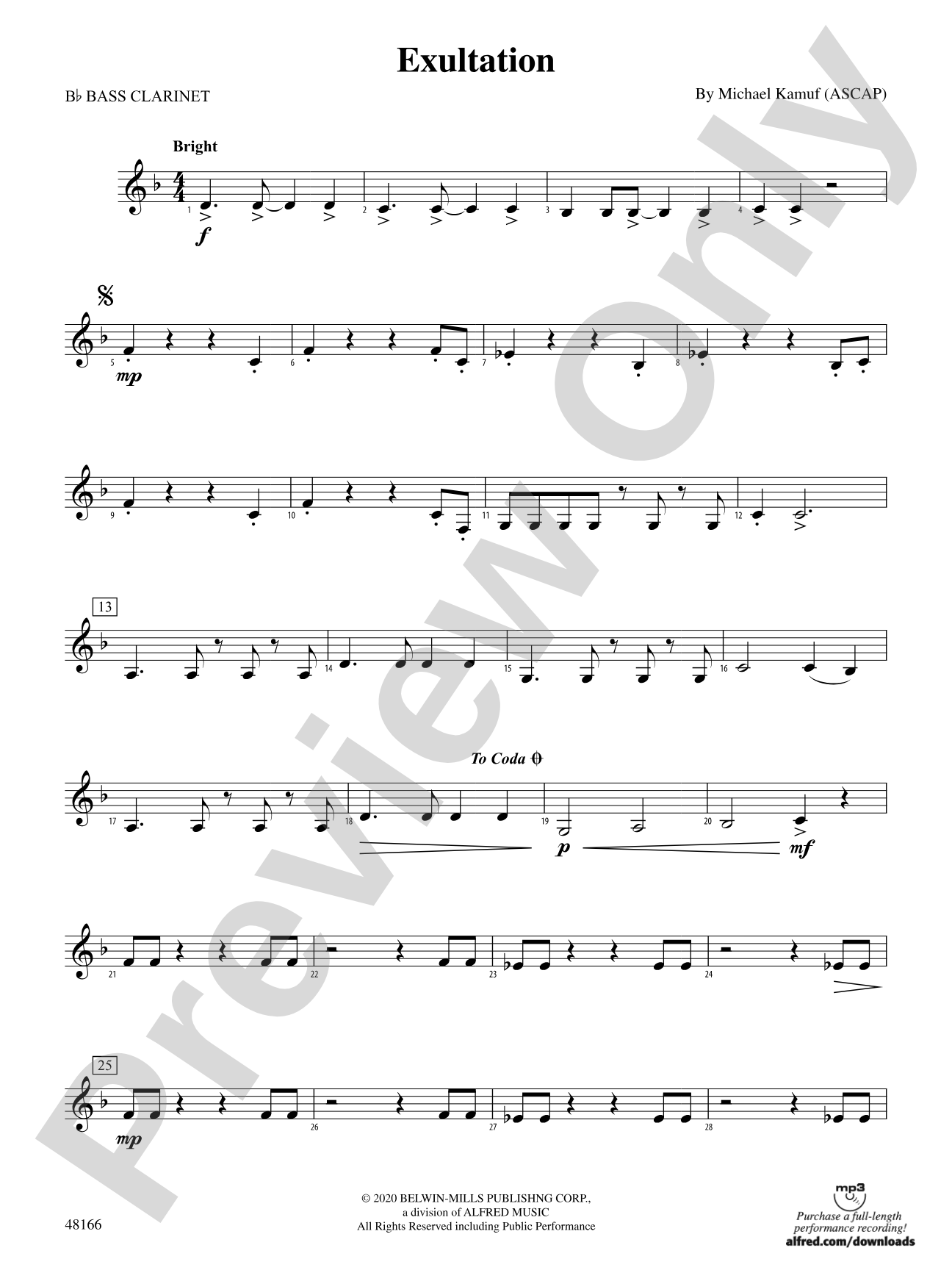 Exultation: B-flat Bass Clarinet