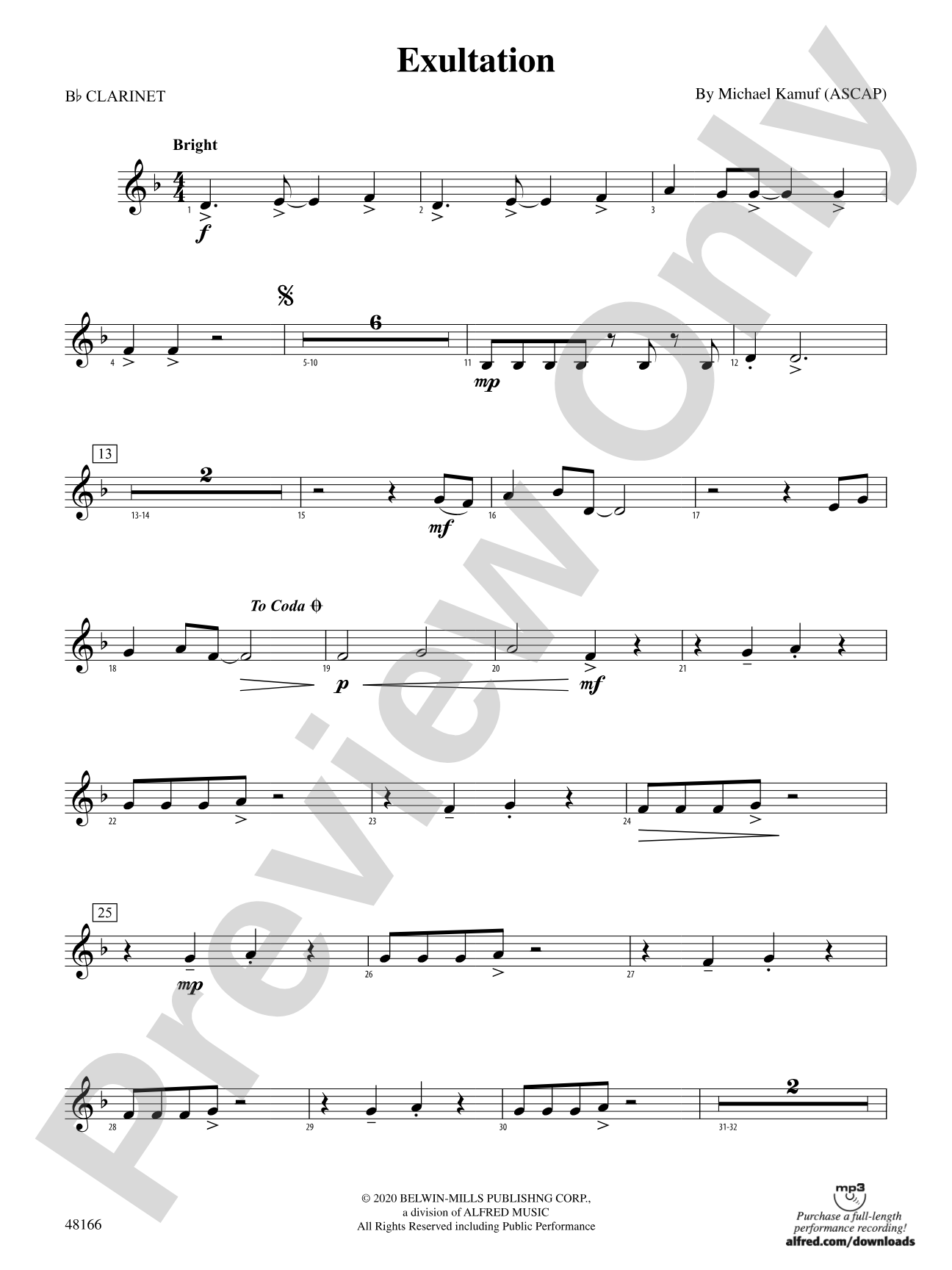 Exultation: 1st B-flat Clarinet