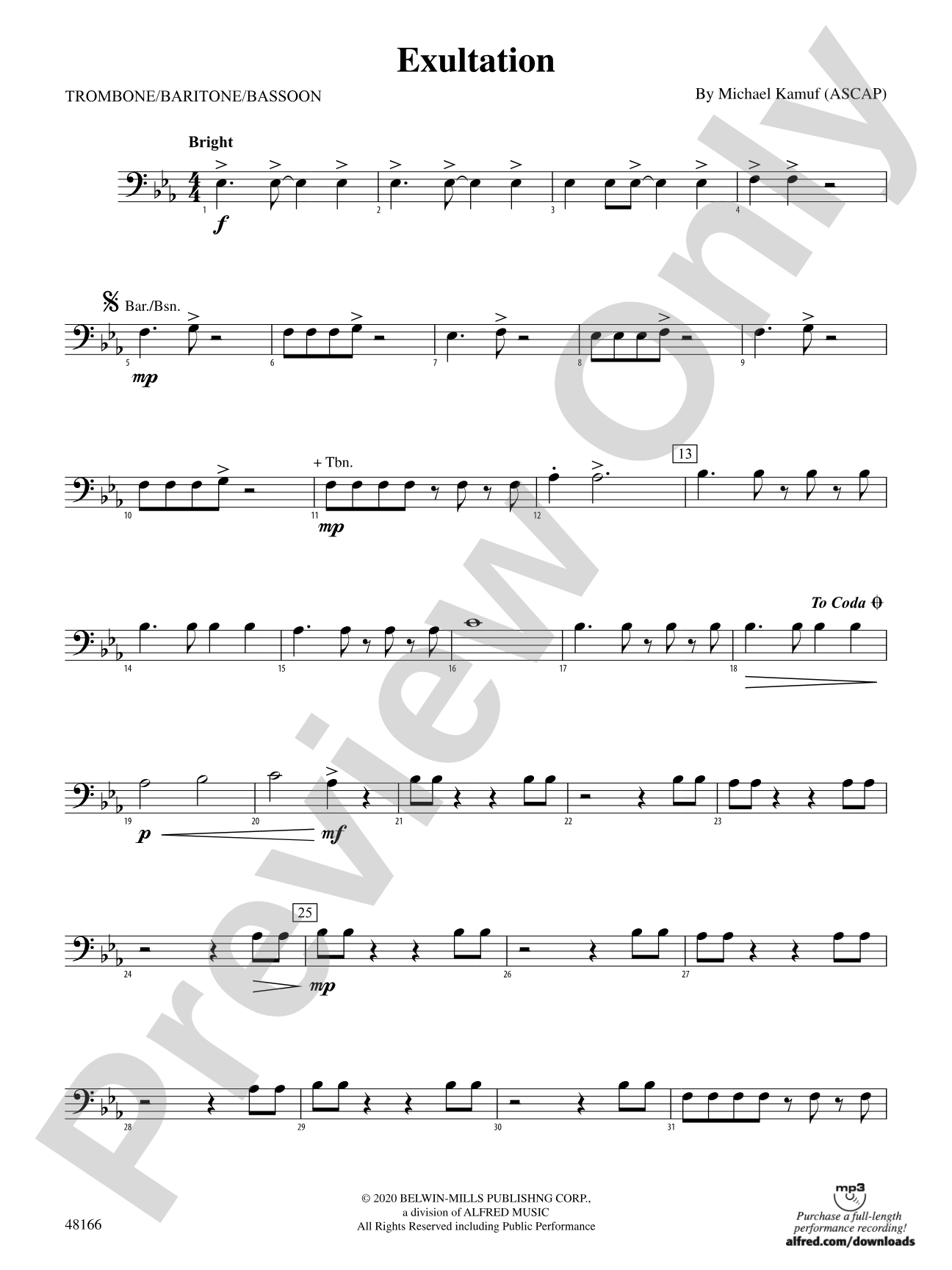 Exultation: 1st Trombone