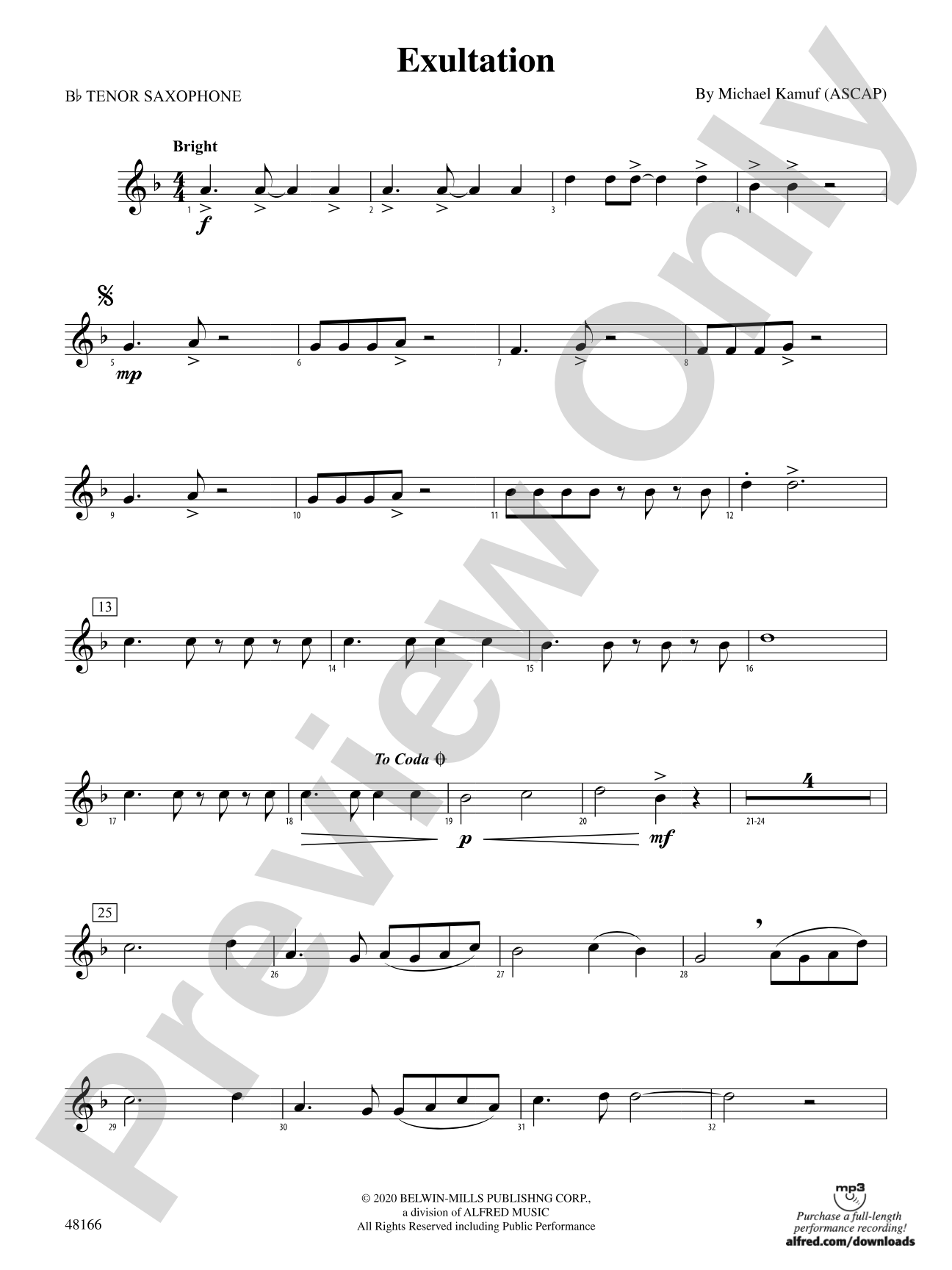 Exultation: B-flat Tenor Saxophone