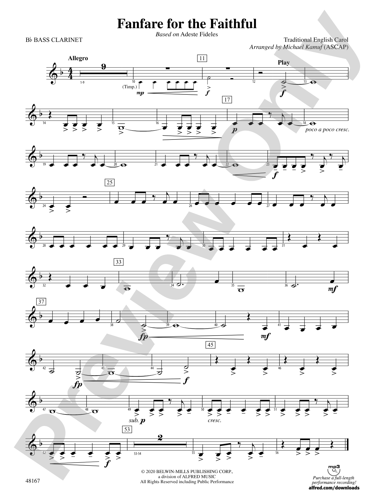Fanfare for the Faithful: B-flat Bass Clarinet