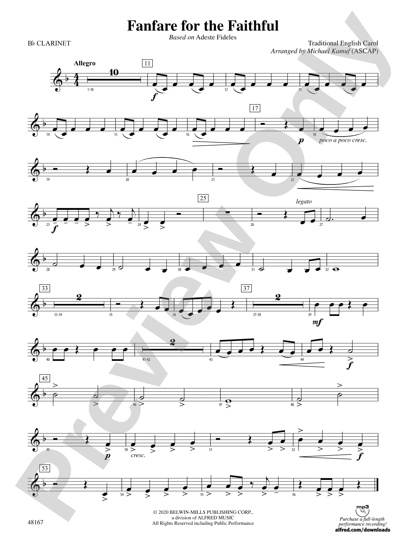 Fanfare for the Faithful: 1st B-flat Clarinet