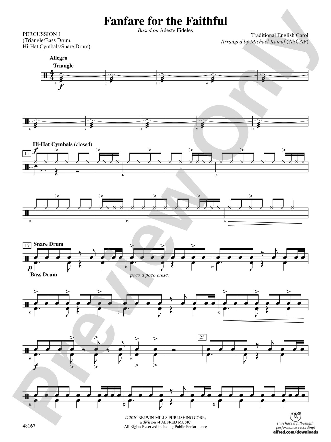 Fanfare for the Faithful: 1st Percussion
