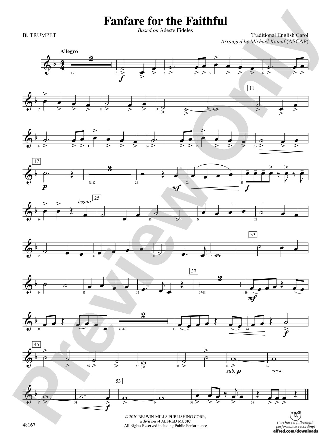 Fanfare for the Faithful: 1st B-flat Trumpet