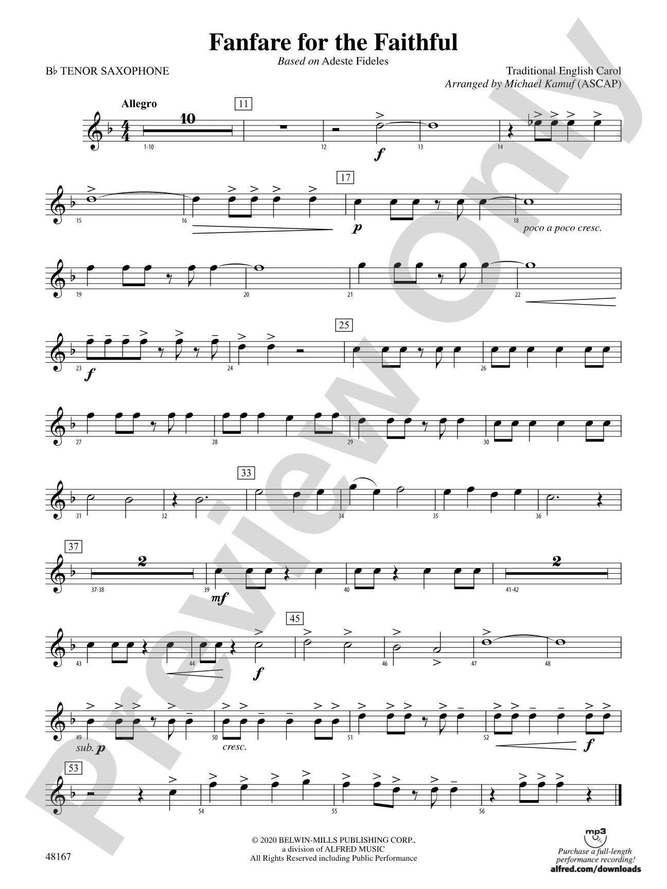 Fanfare for the Faithful: B-flat Tenor Saxophone