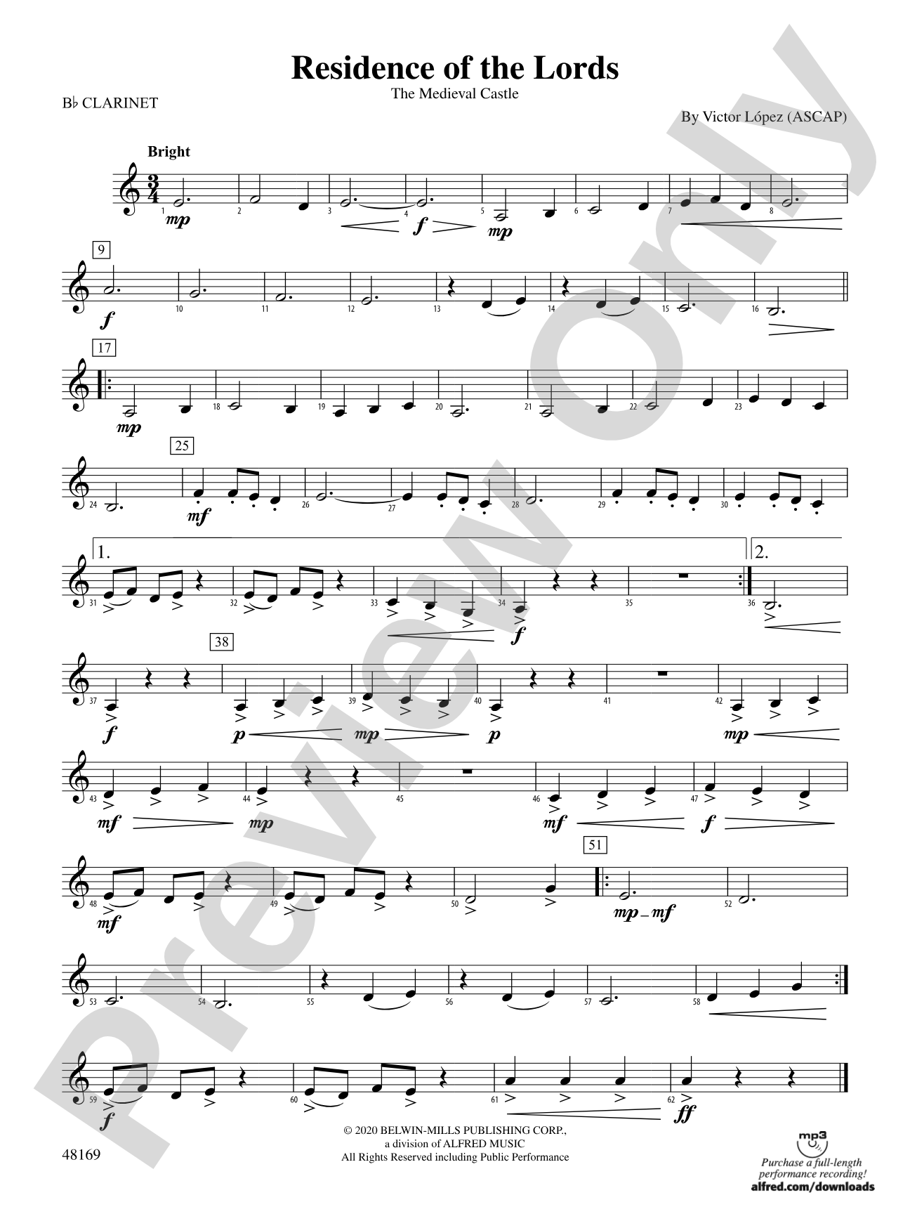 Residence of the Lords: 1st B-flat Clarinet