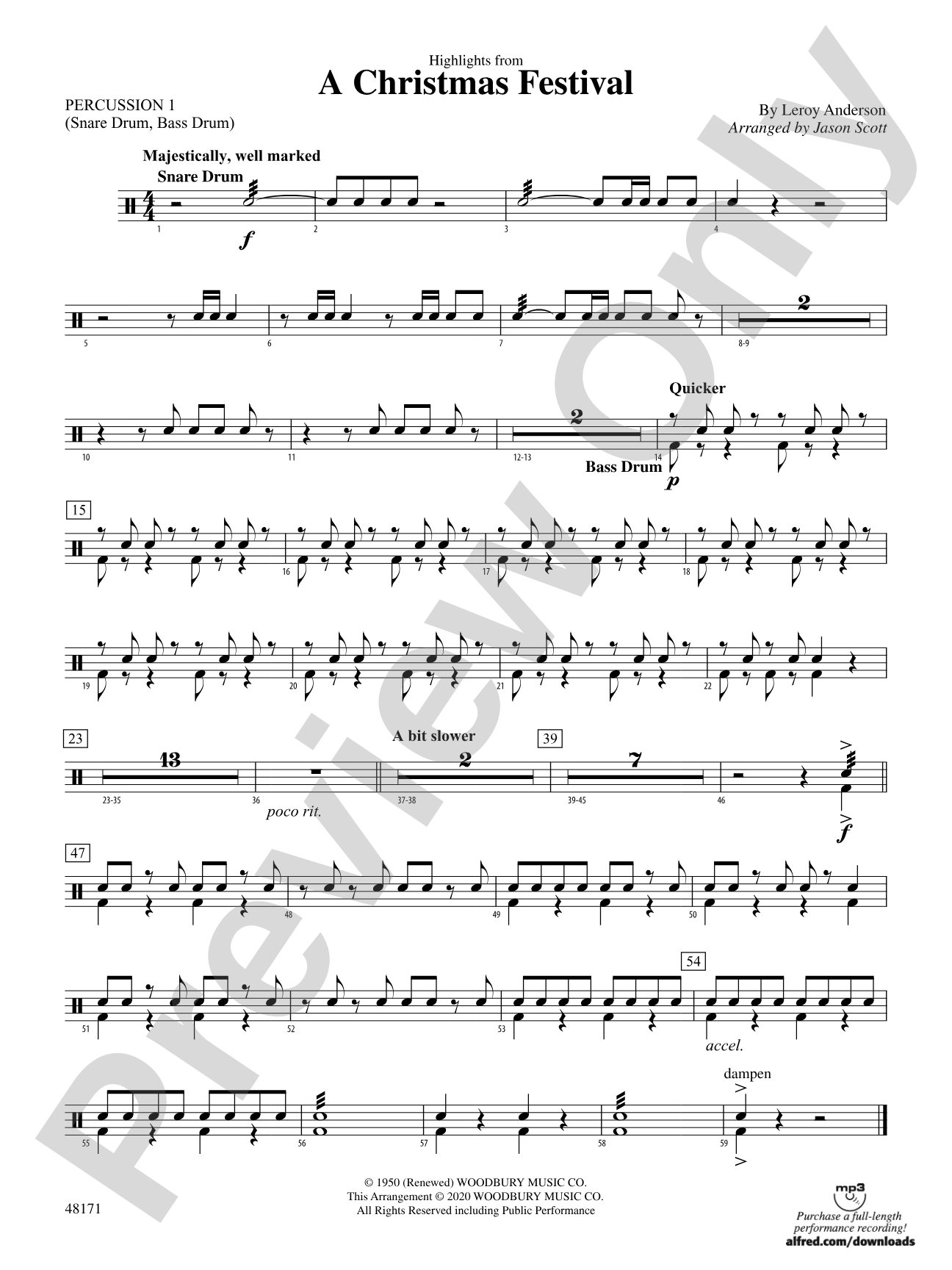A Christmas Festival: 1st Percussion