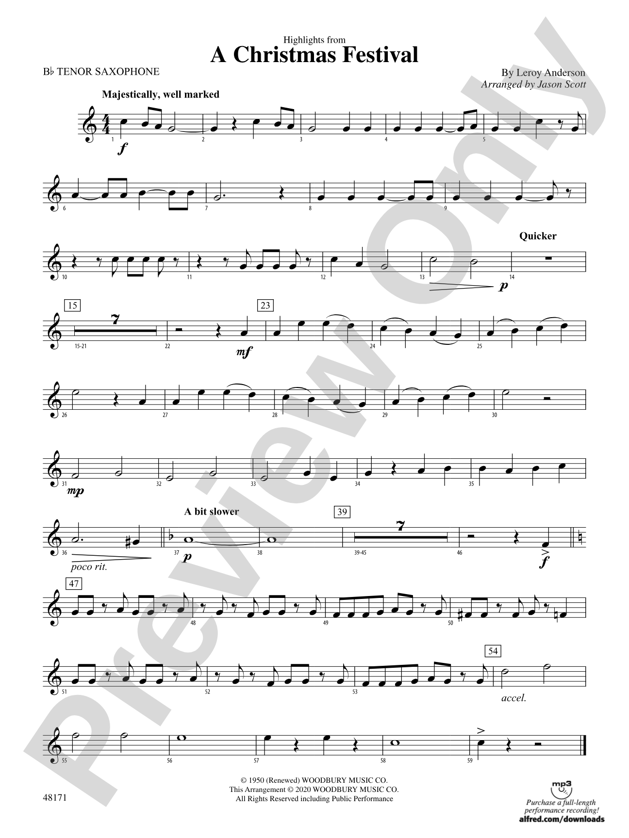 A Christmas Festival: B-flat Tenor Saxophone