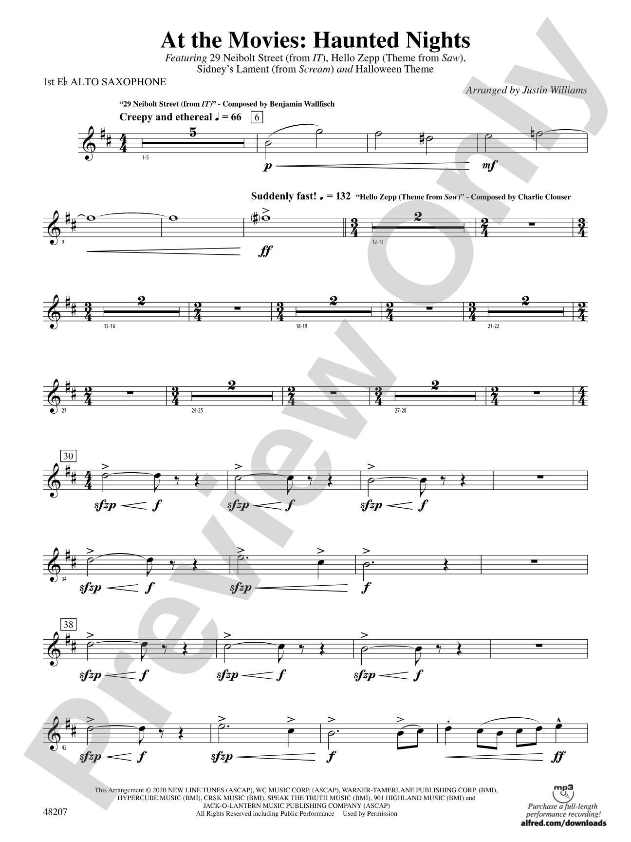At the Movies: Haunted Nights: E-flat Alto Saxophone