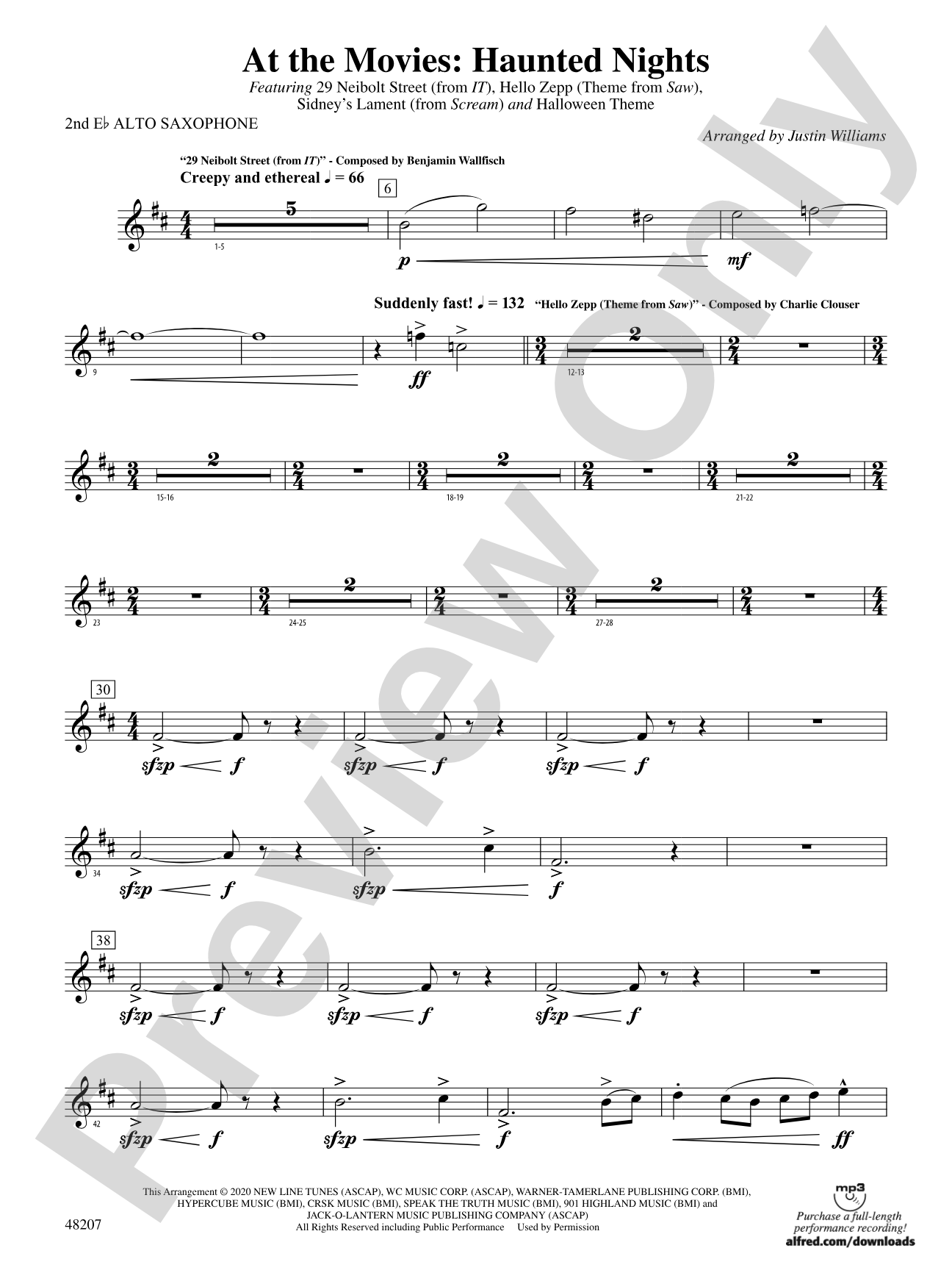 At the Movies: Haunted Nights: 2nd E-flat Alto Saxophone