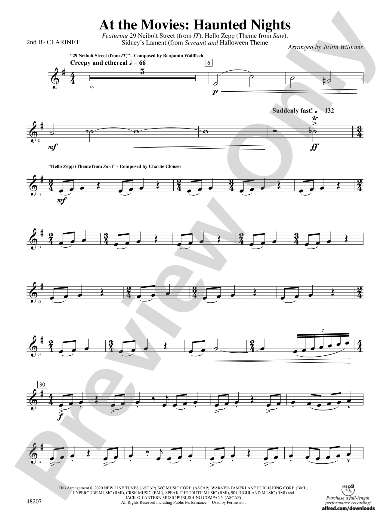 At the Movies: Haunted Nights: 2nd B-flat Clarinet