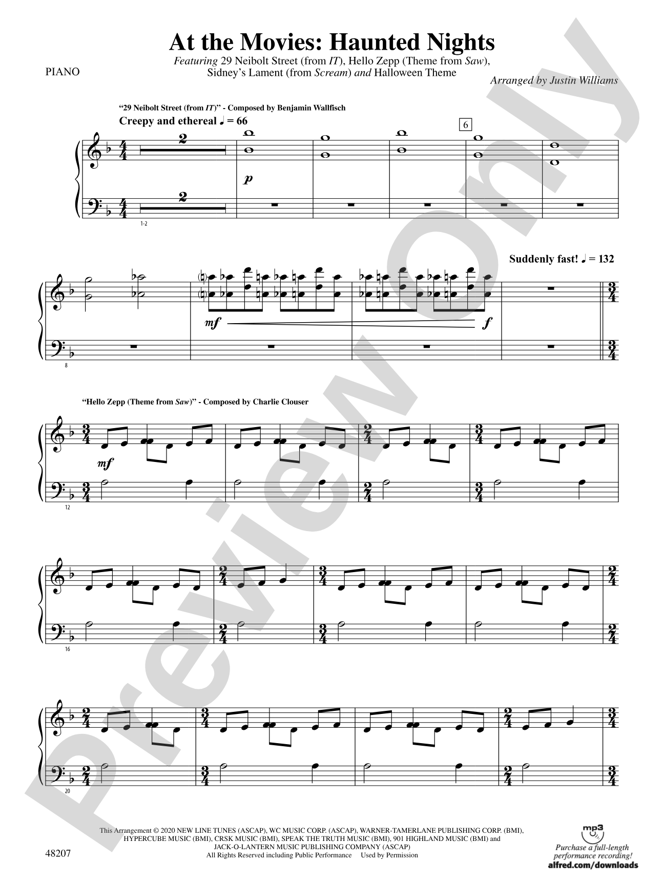 At the Movies: Haunted Nights: Piano Accompaniment