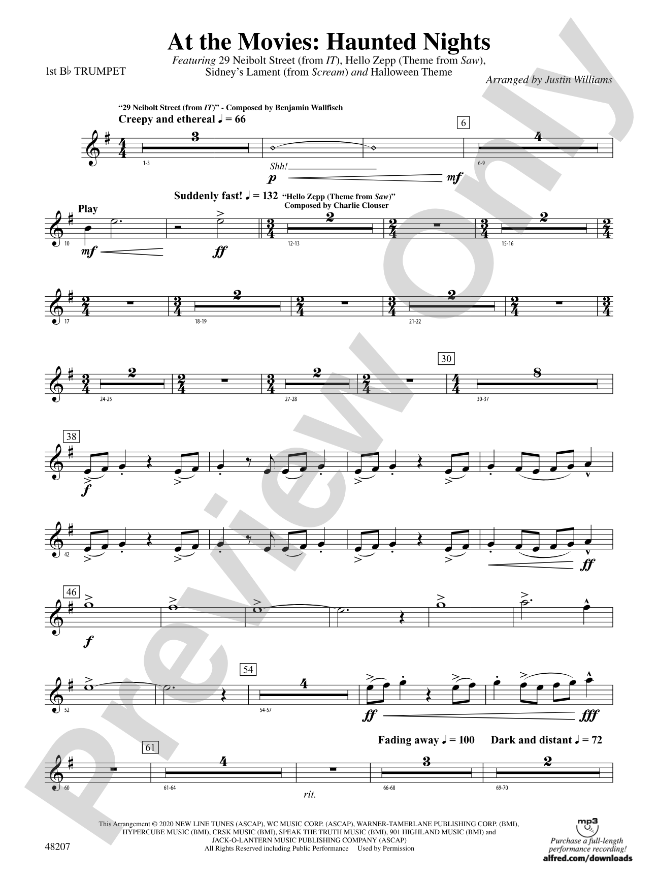 At the Movies: Haunted Nights: 1st B-flat Trumpet
