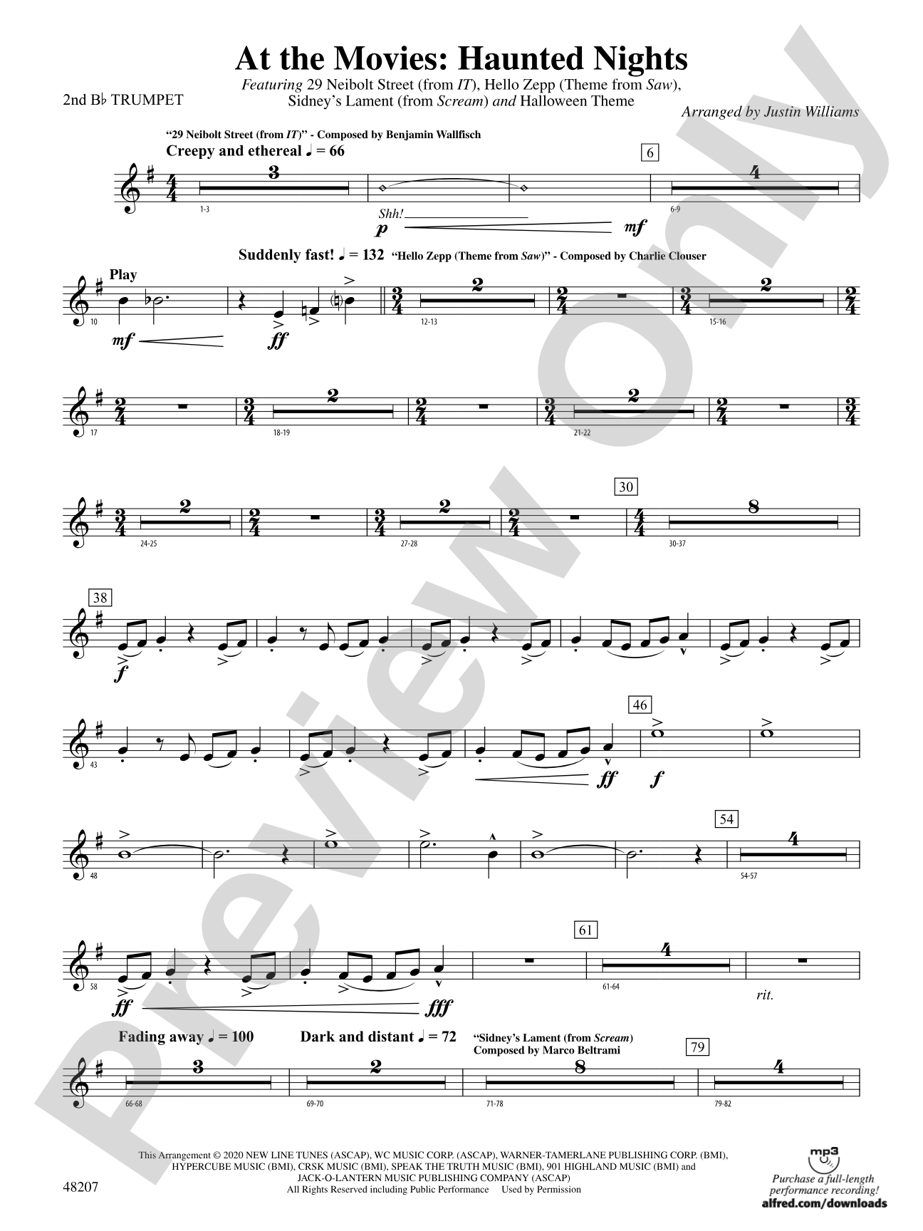 At the Movies: Haunted Nights: 2nd B-flat Trumpet