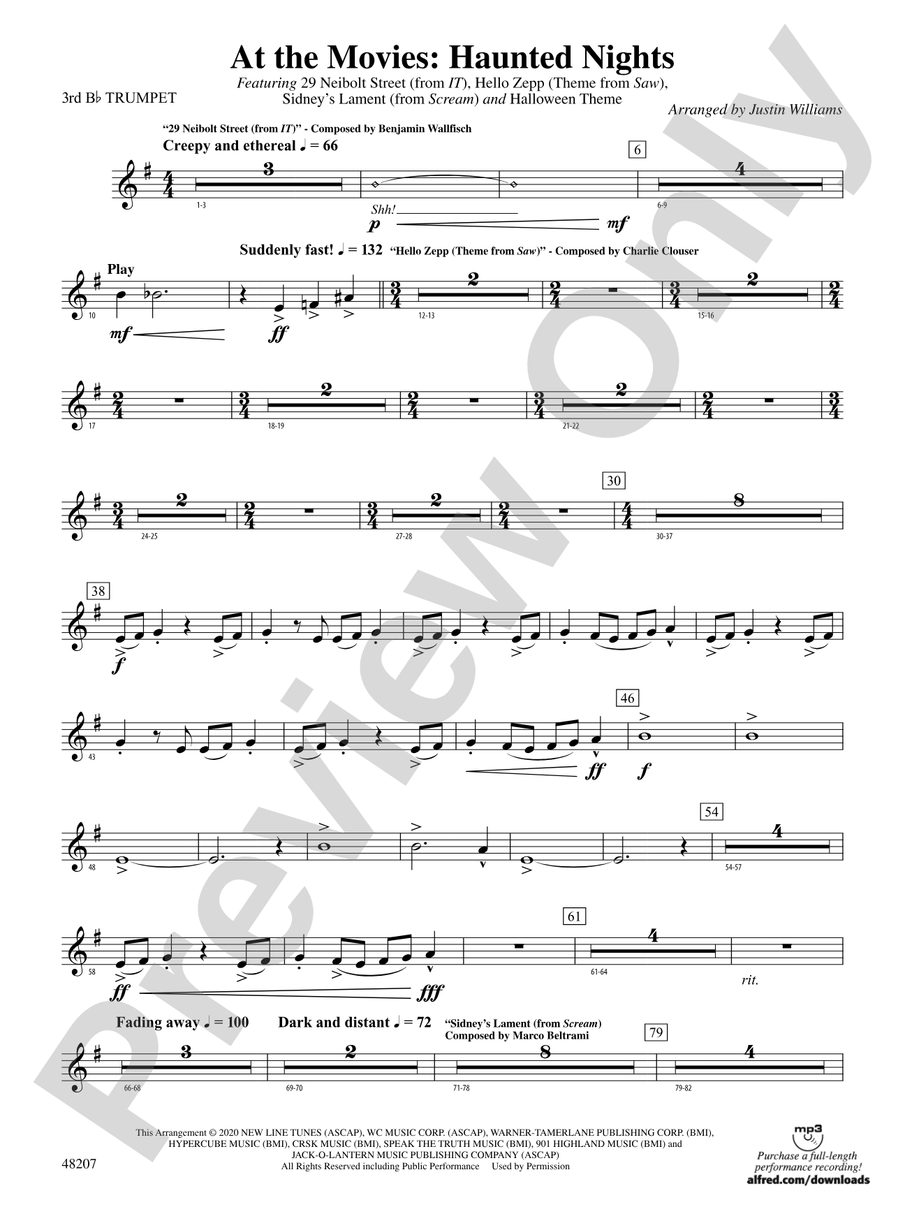 At the Movies: Haunted Nights: 3rd B-flat Trumpet