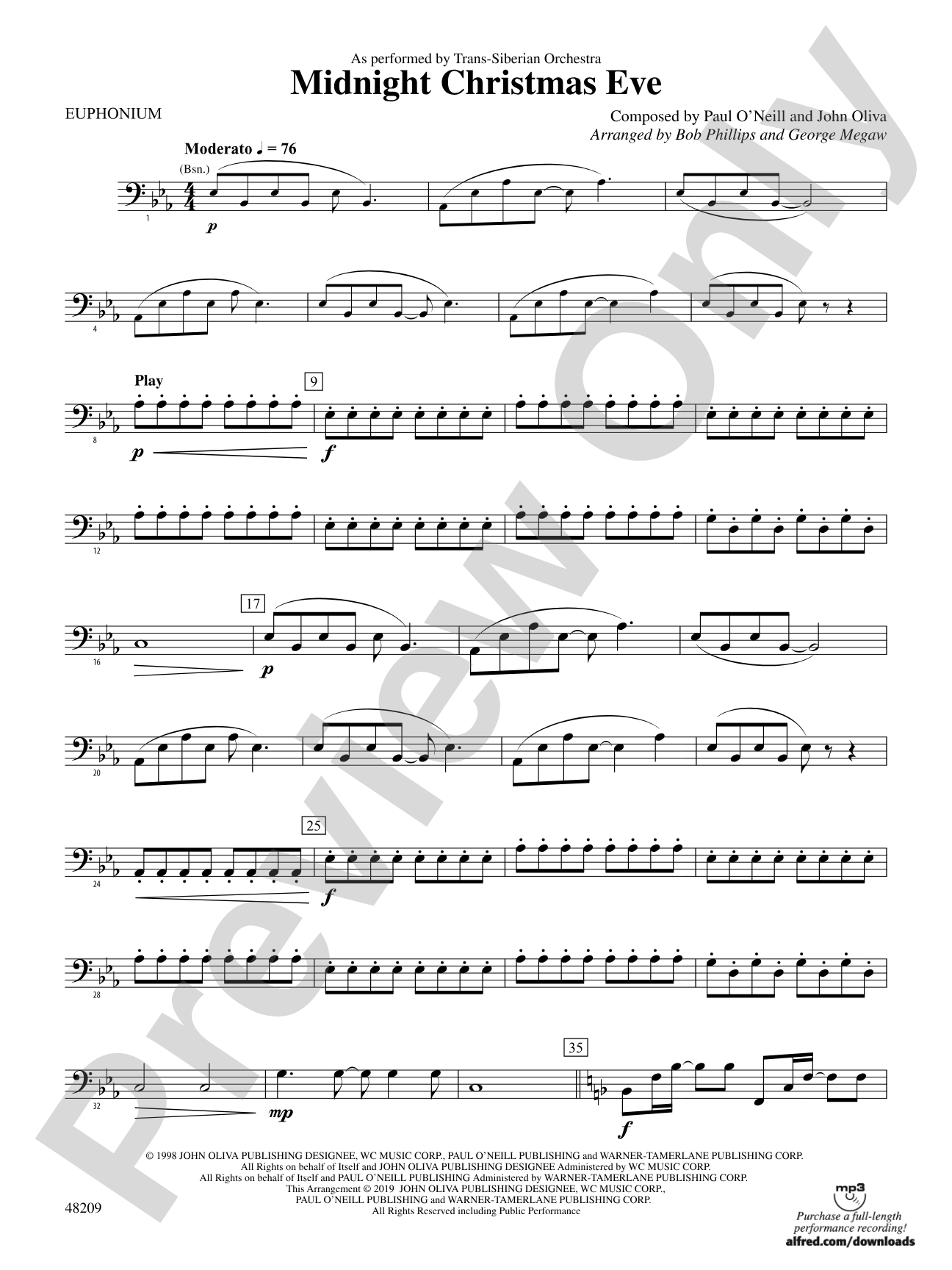 Midnight Christmas Eve: Baritone B.C.