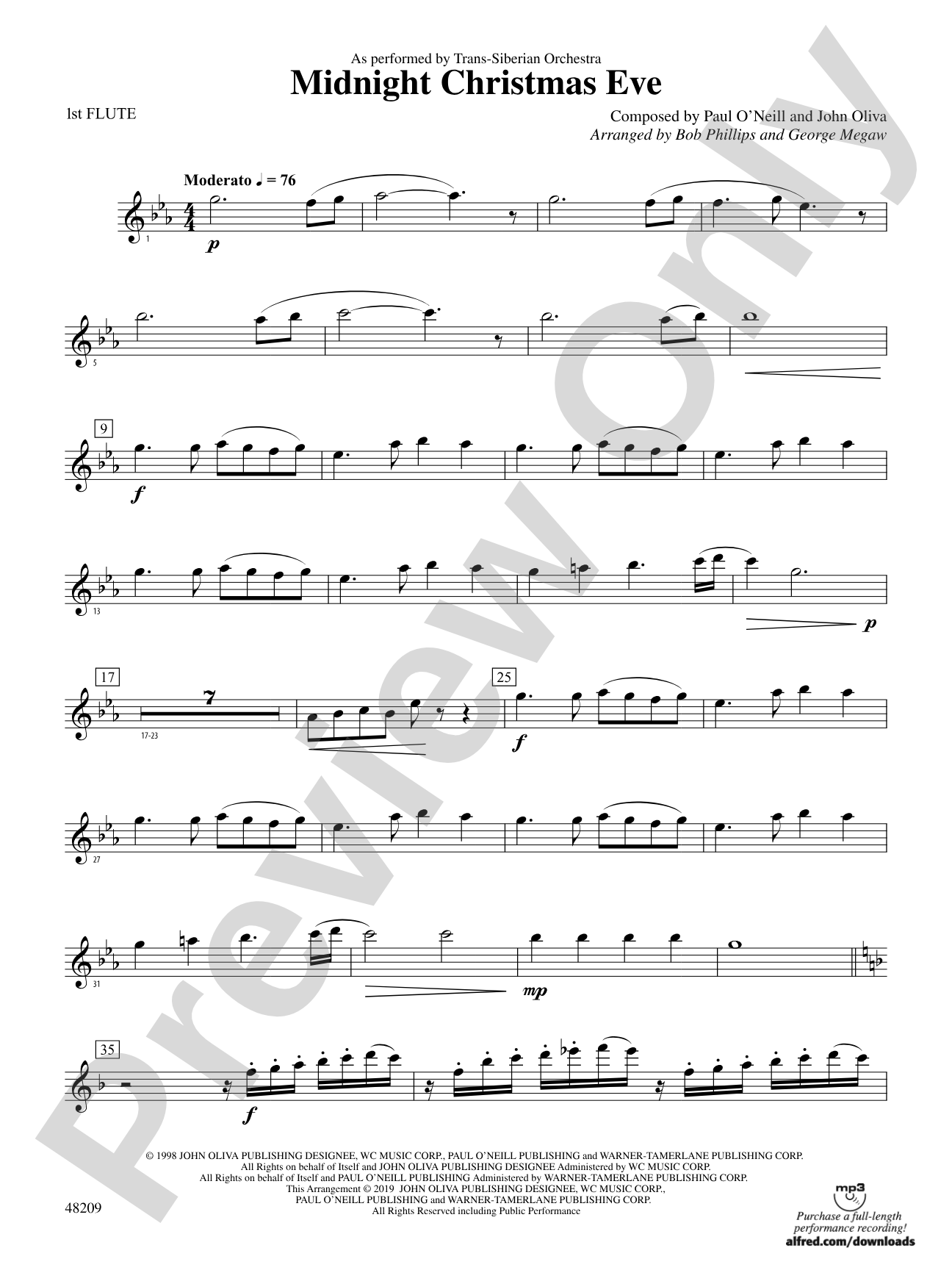Midnight Christmas Eve: Flute
