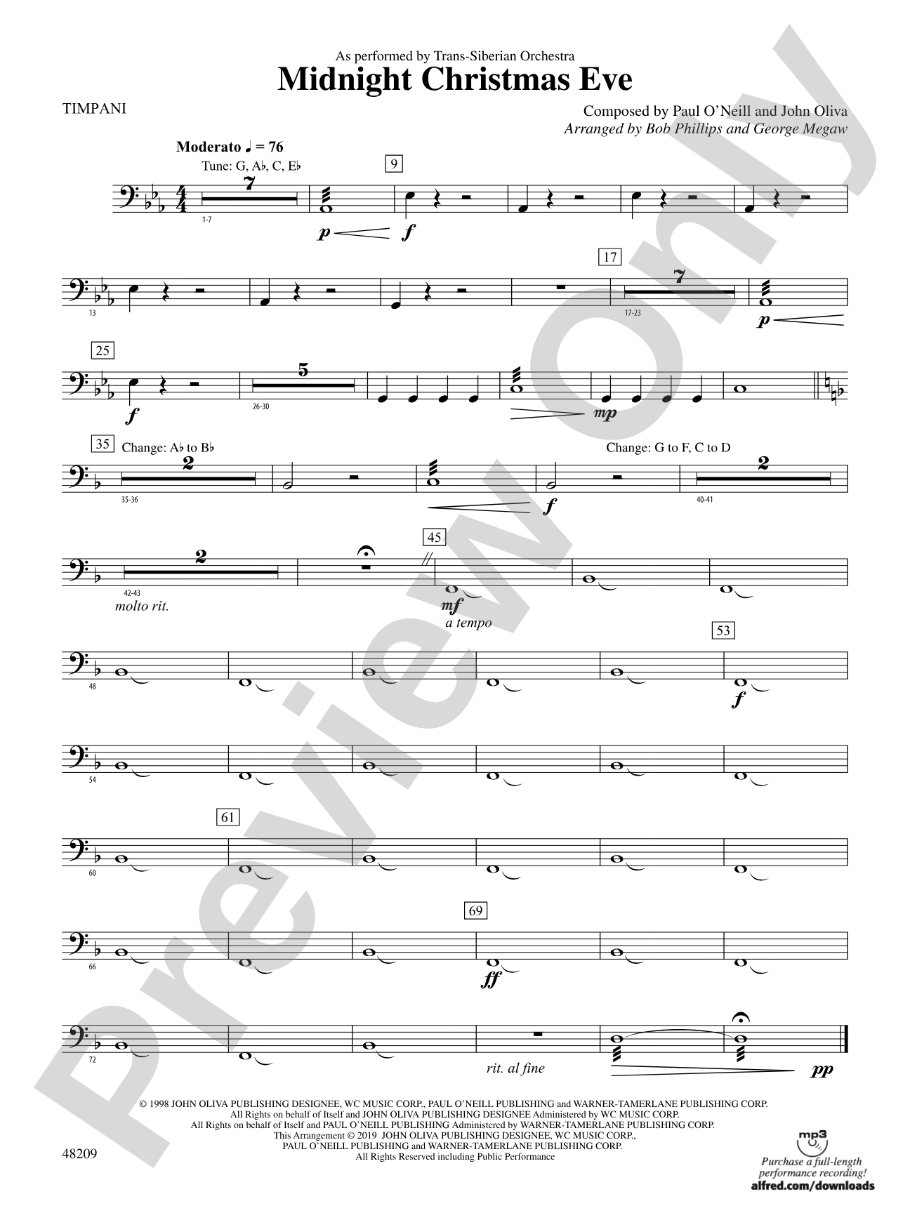 Midnight Christmas Eve: Timpani