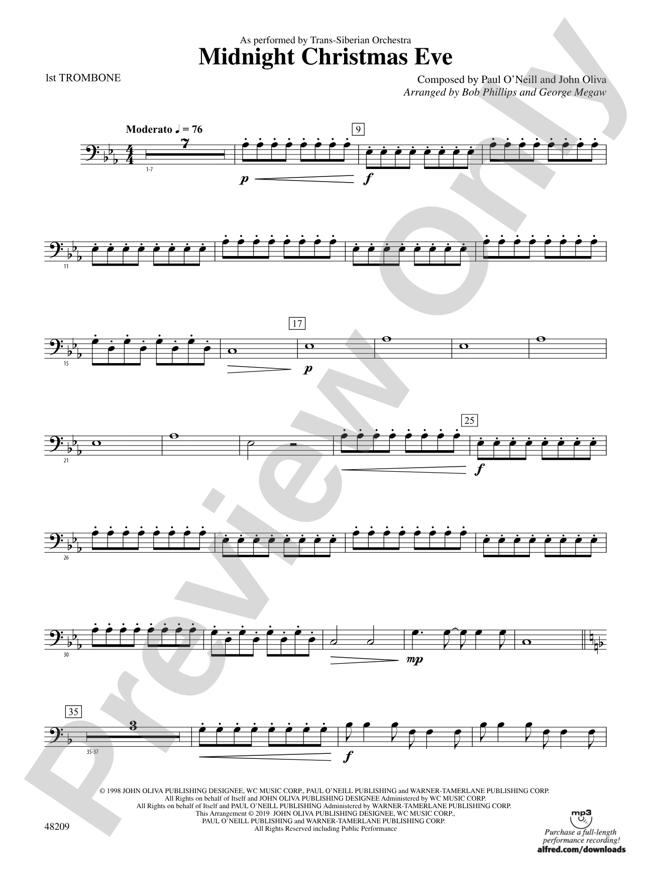 Midnight Christmas Eve: 1st Trombone