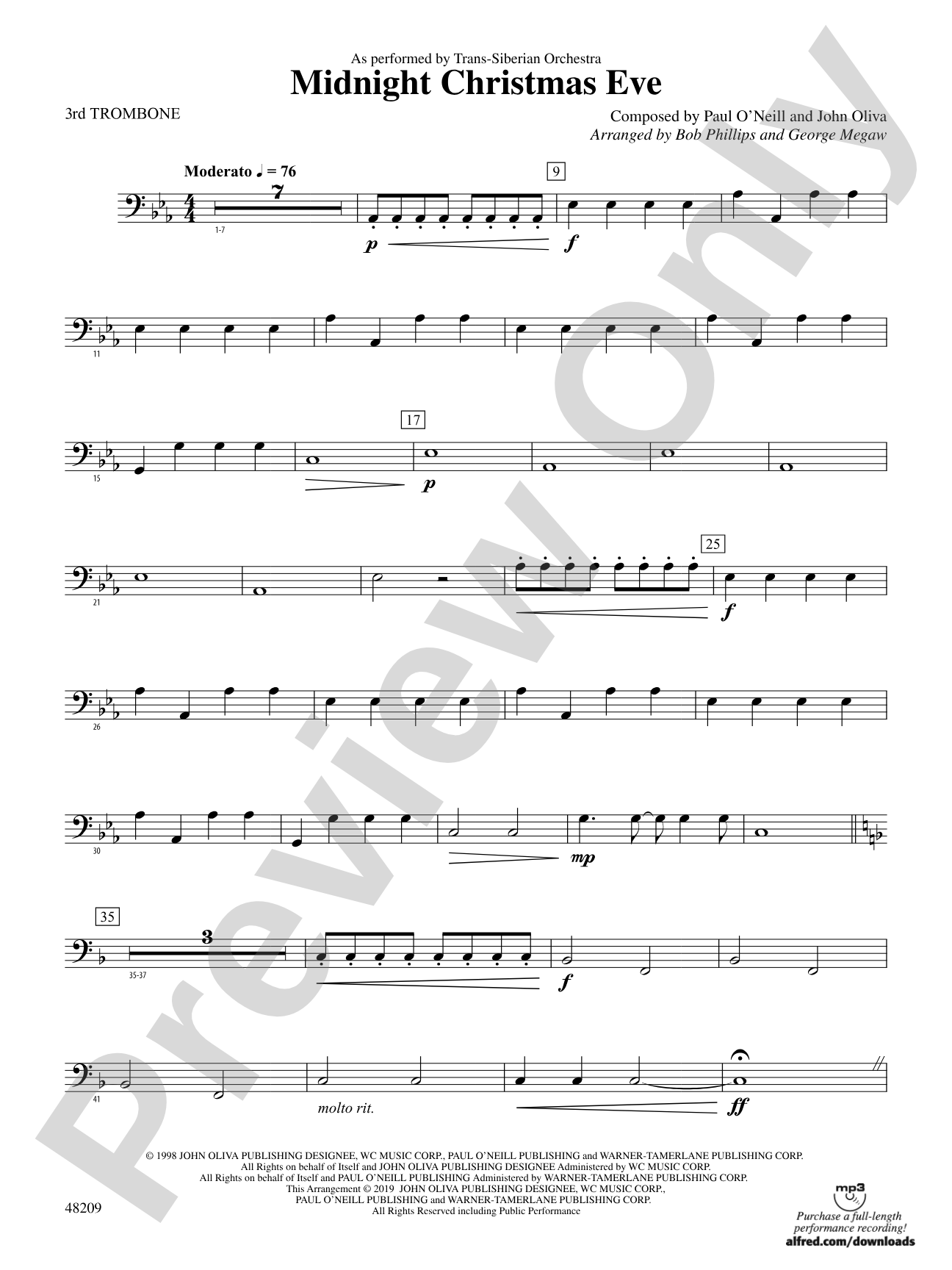 Midnight Christmas Eve: 3rd Trombone