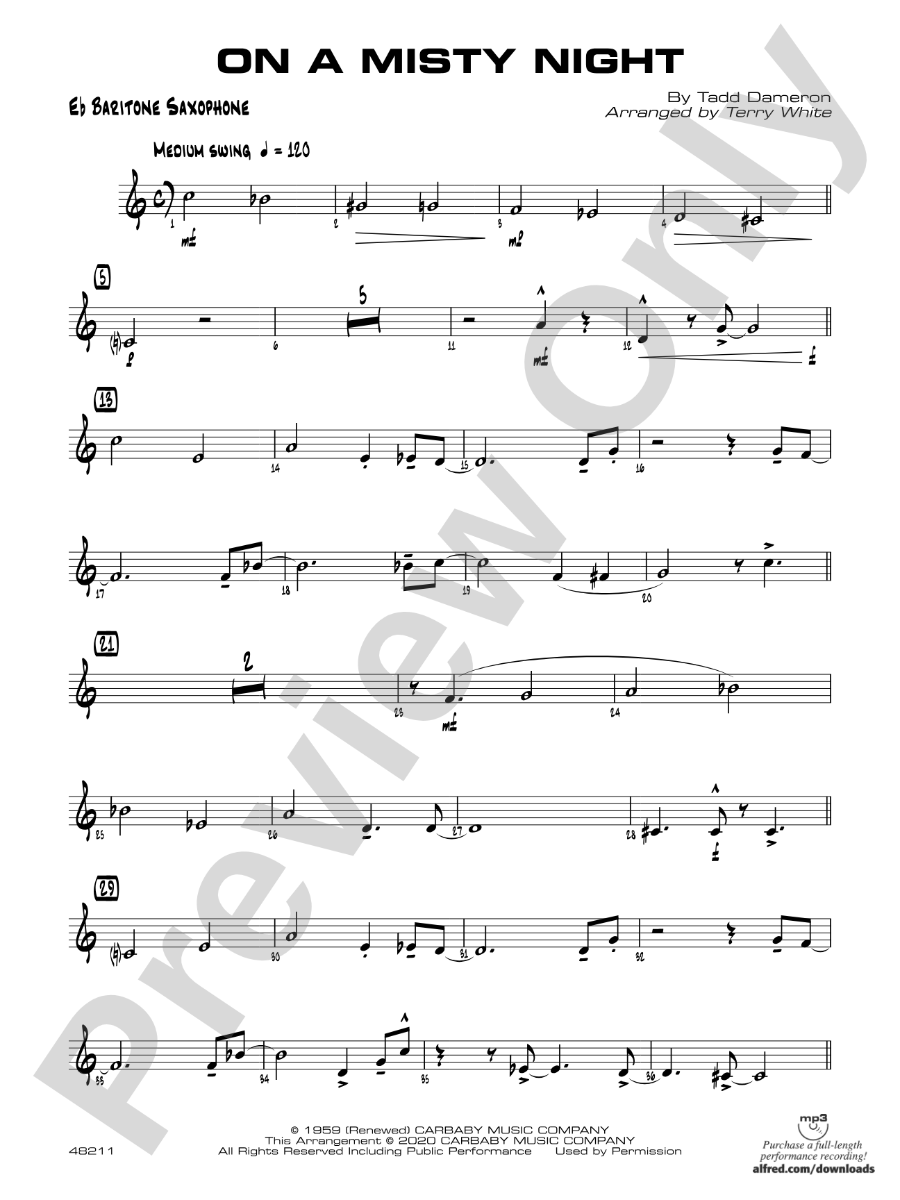 On a Misty Night: E-flat Baritone Saxophone