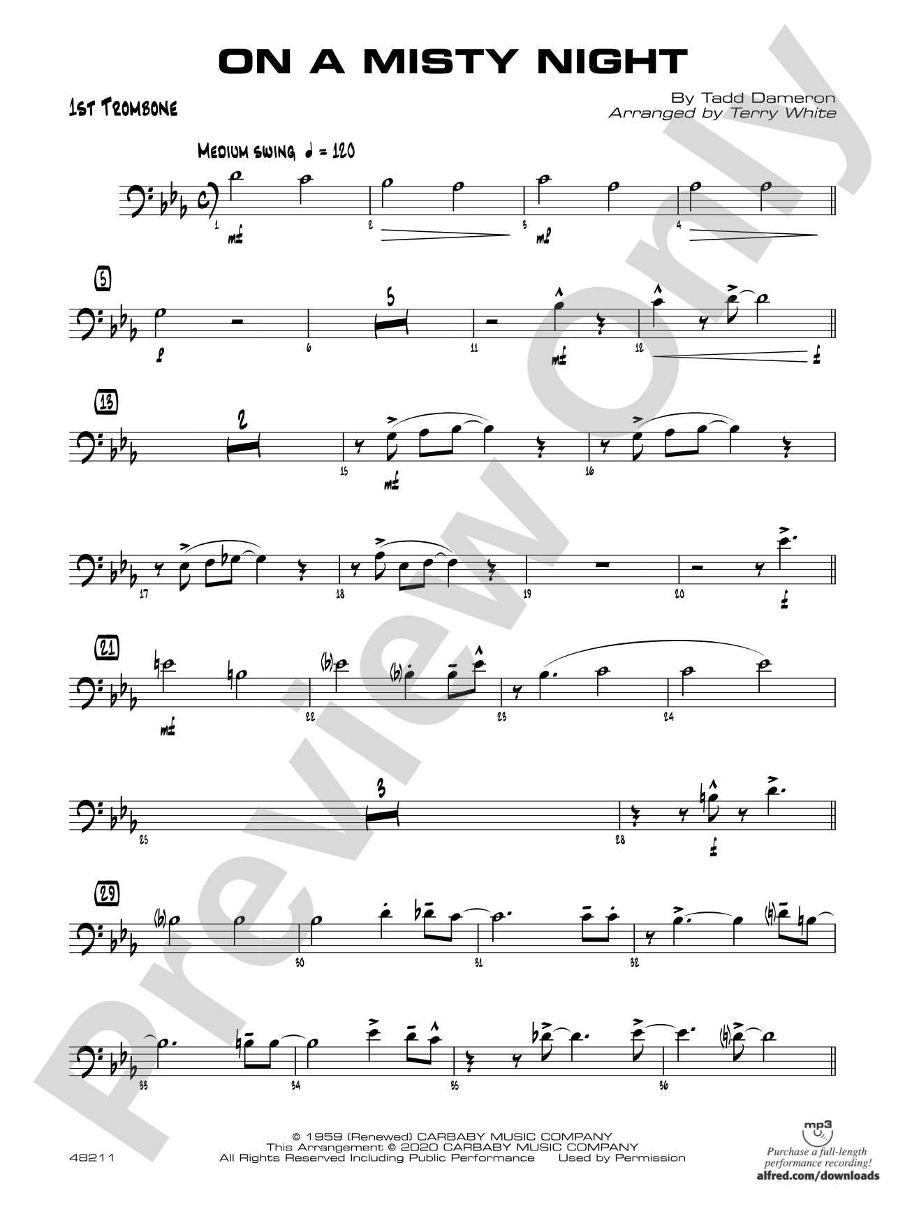 On a Misty Night: 1st Trombone