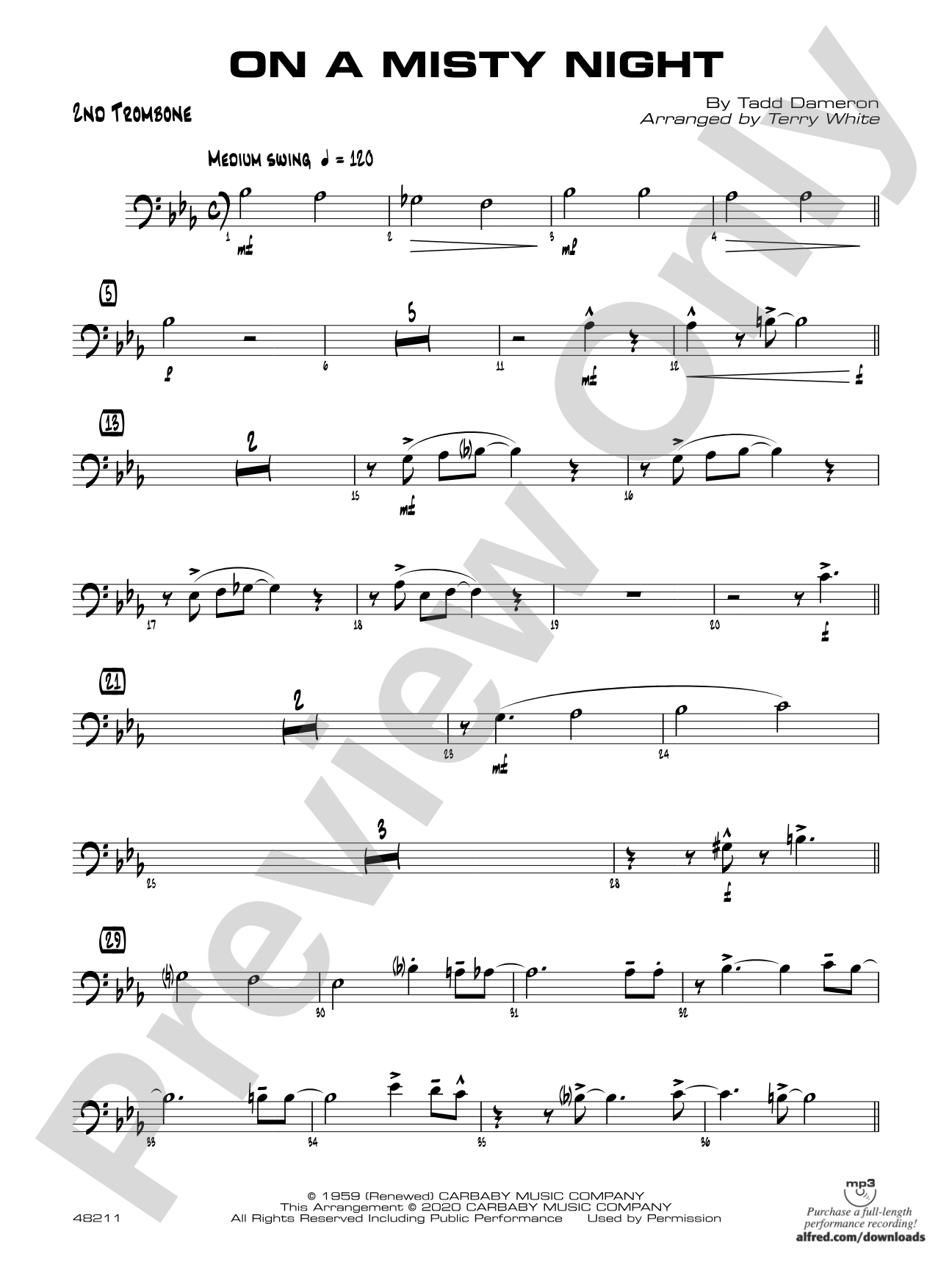 On a Misty Night: 2nd Trombone