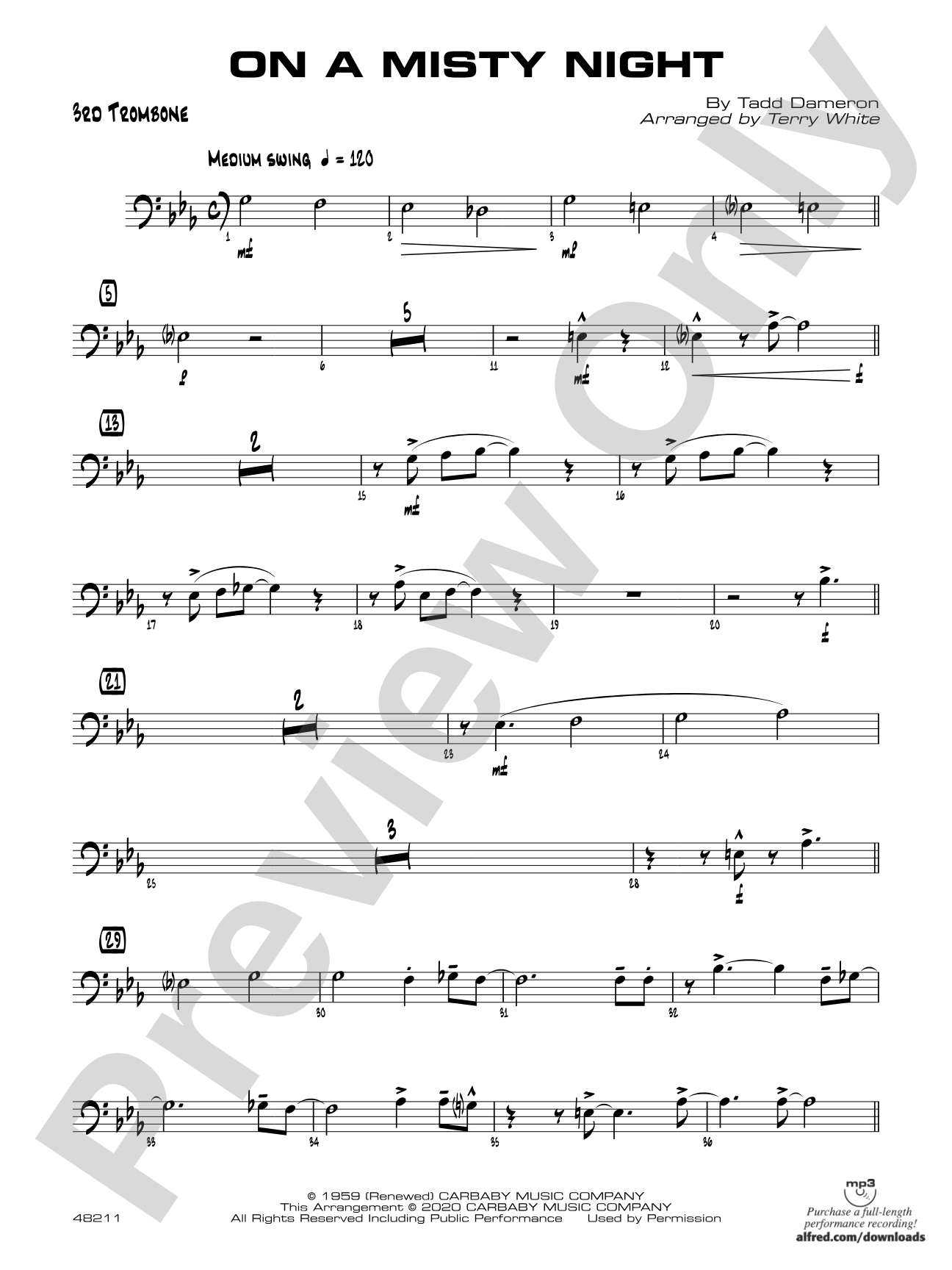 On a Misty Night: 3rd Trombone