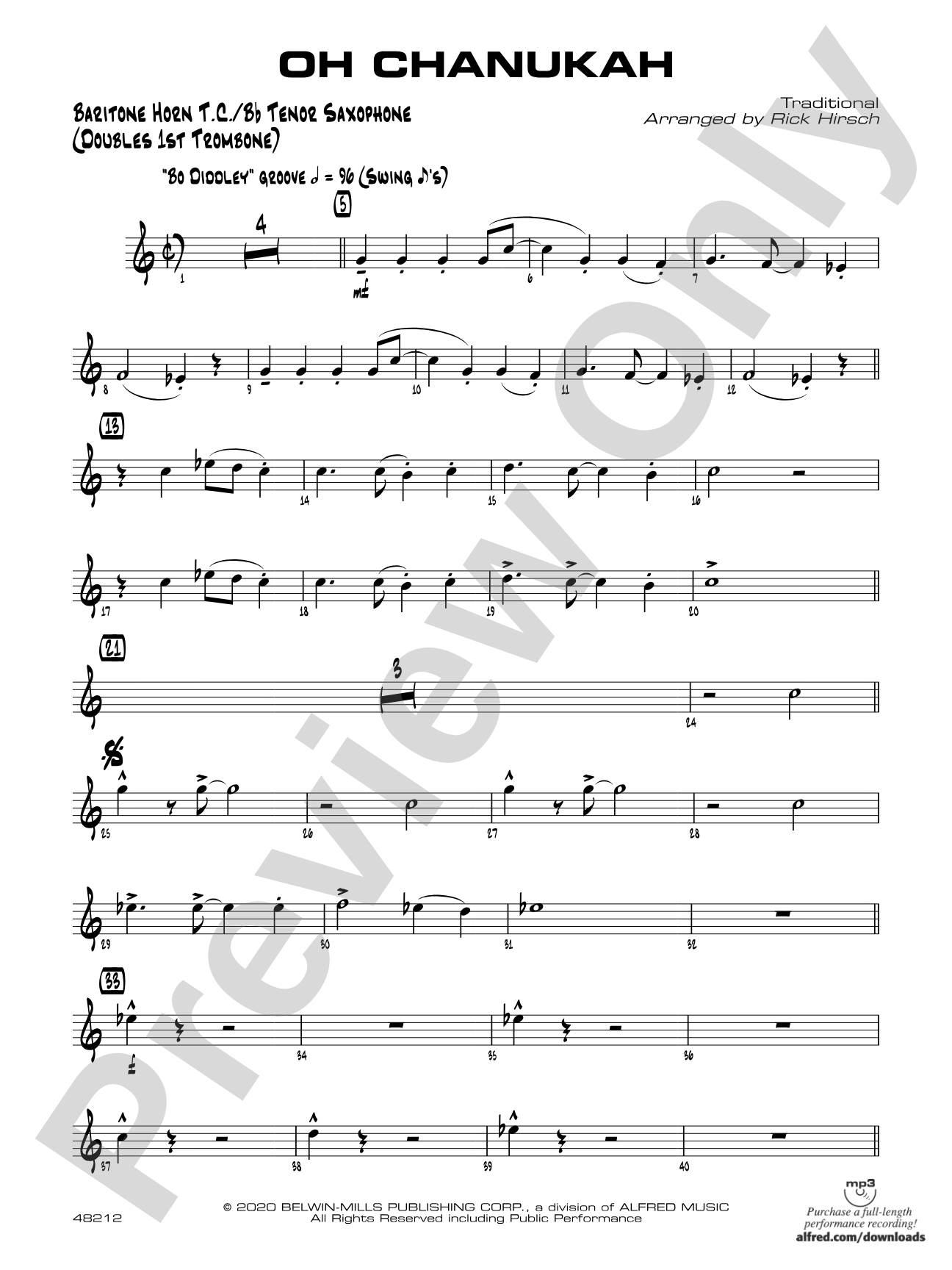 Oh Chanukah: Baritone T.C.