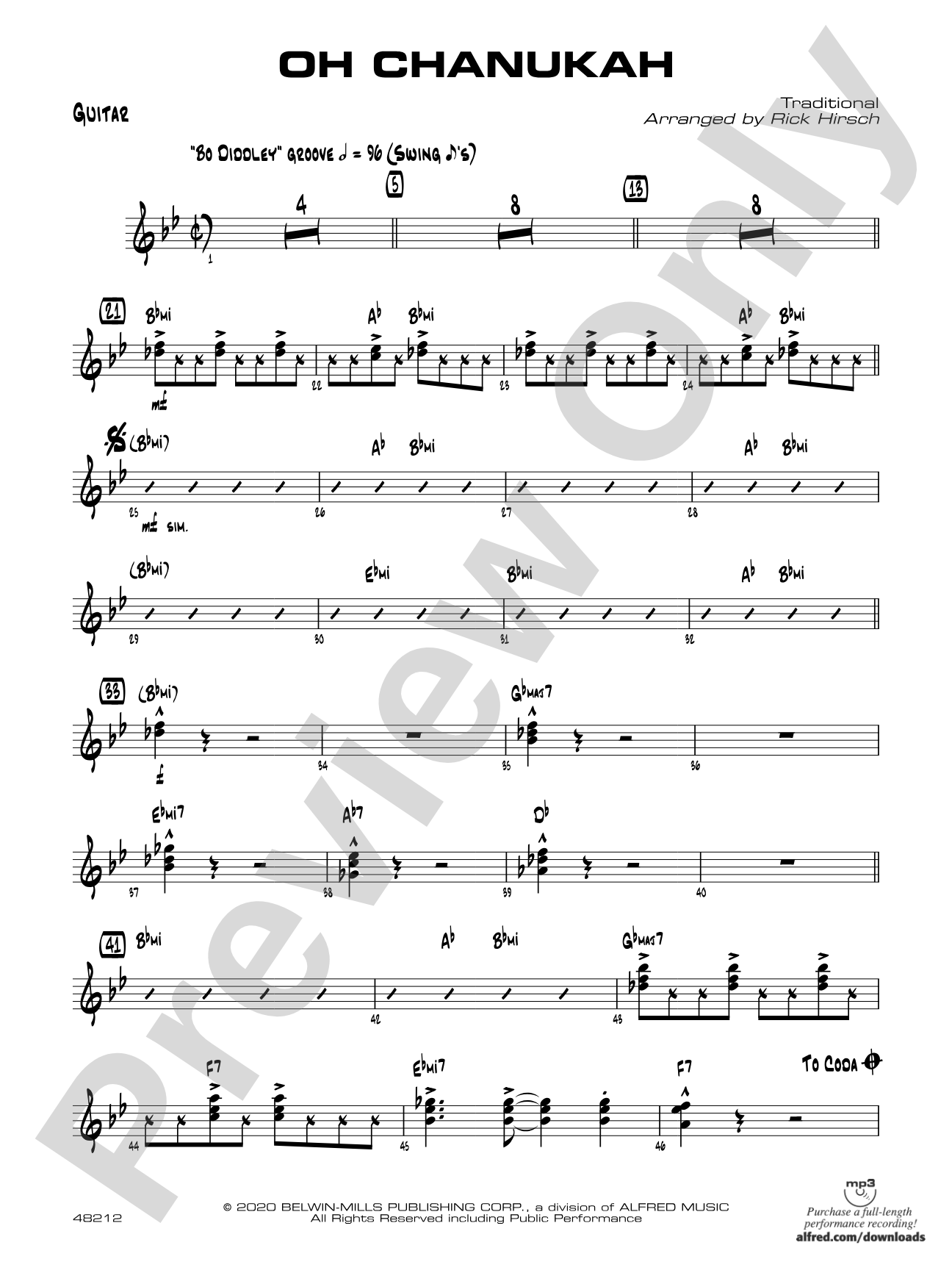 Oh Chanukah: Guitar