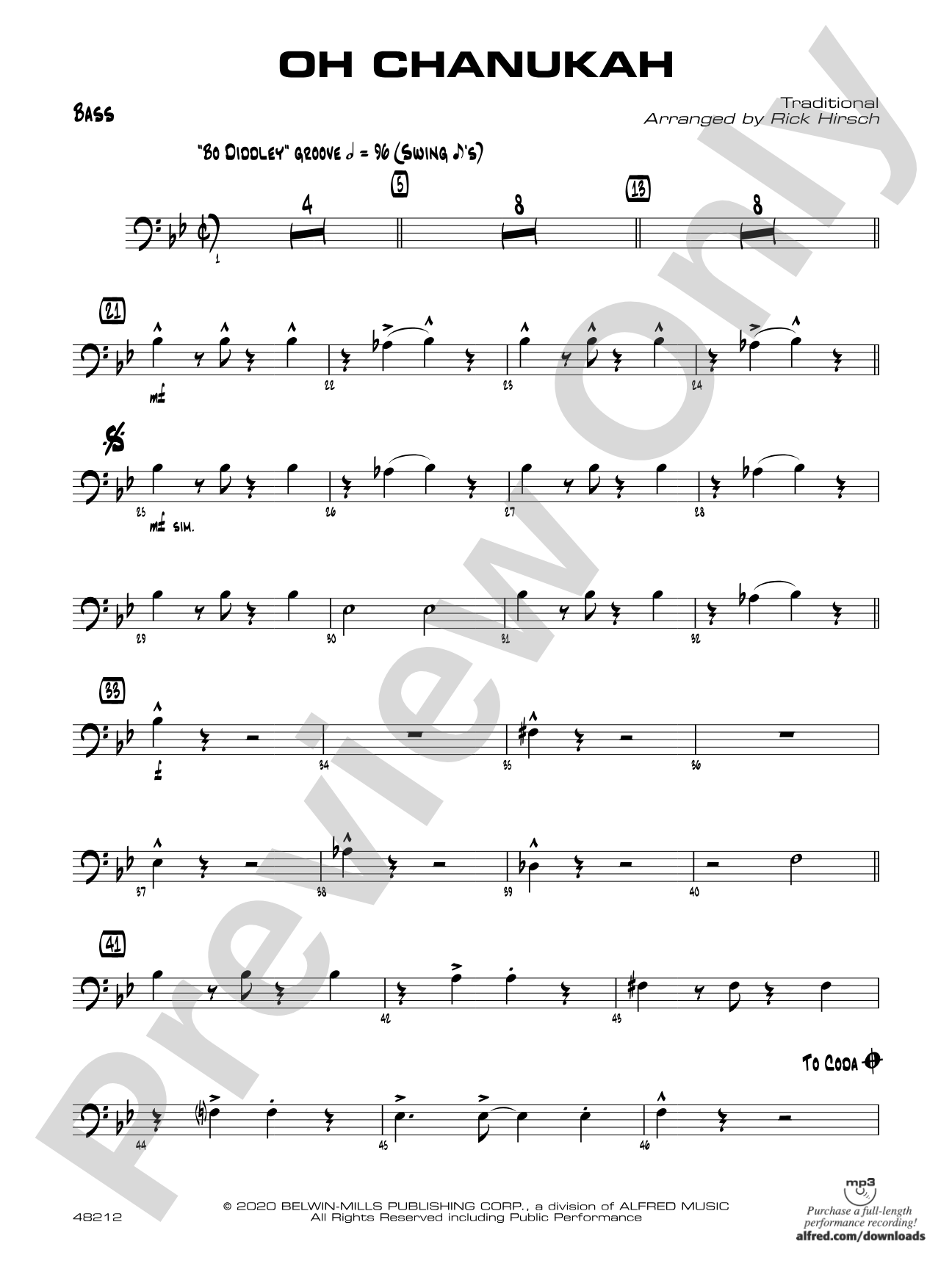 Oh Chanukah: String Bass