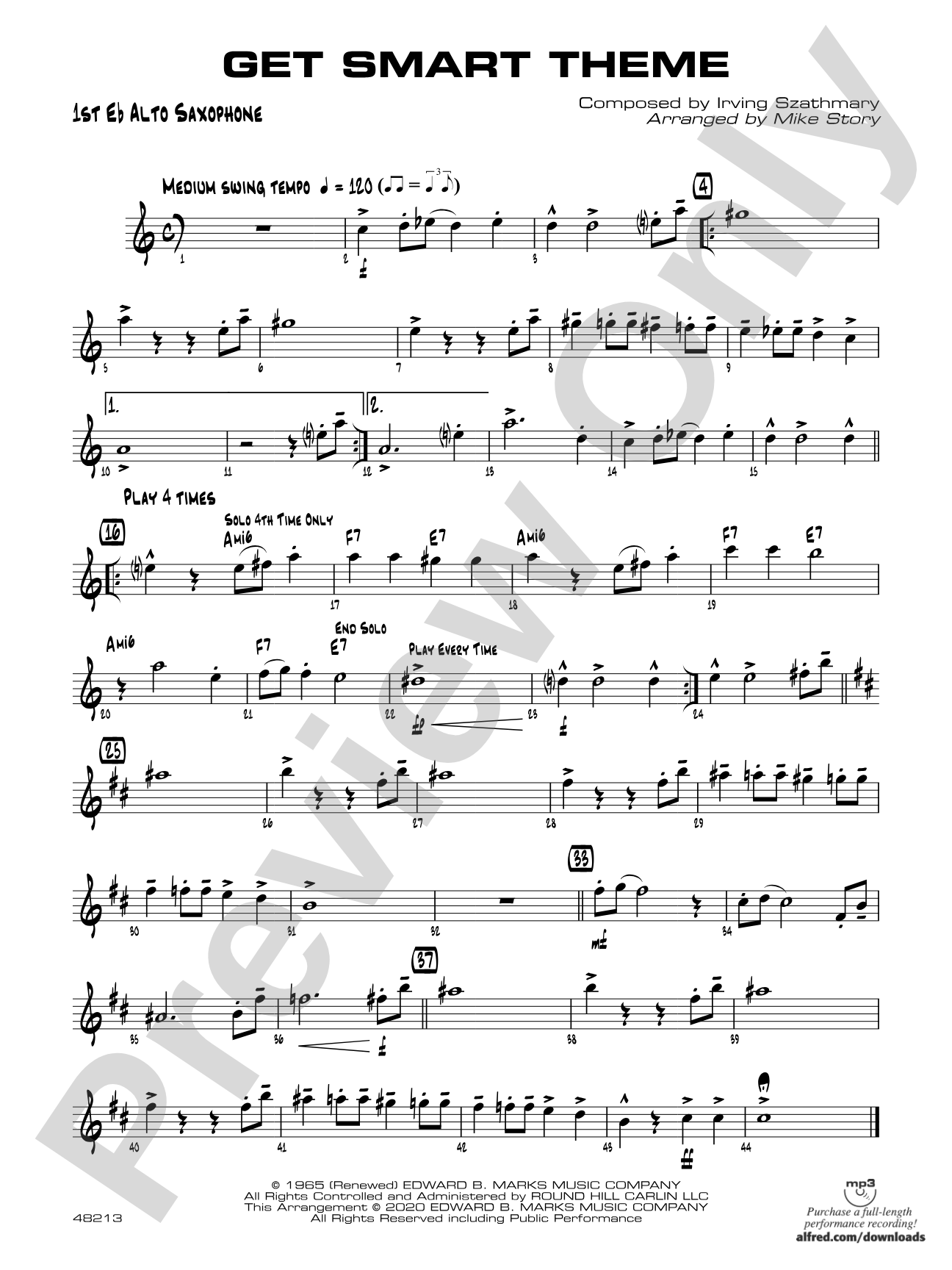 Get Smart Theme: E-flat Alto Saxophone