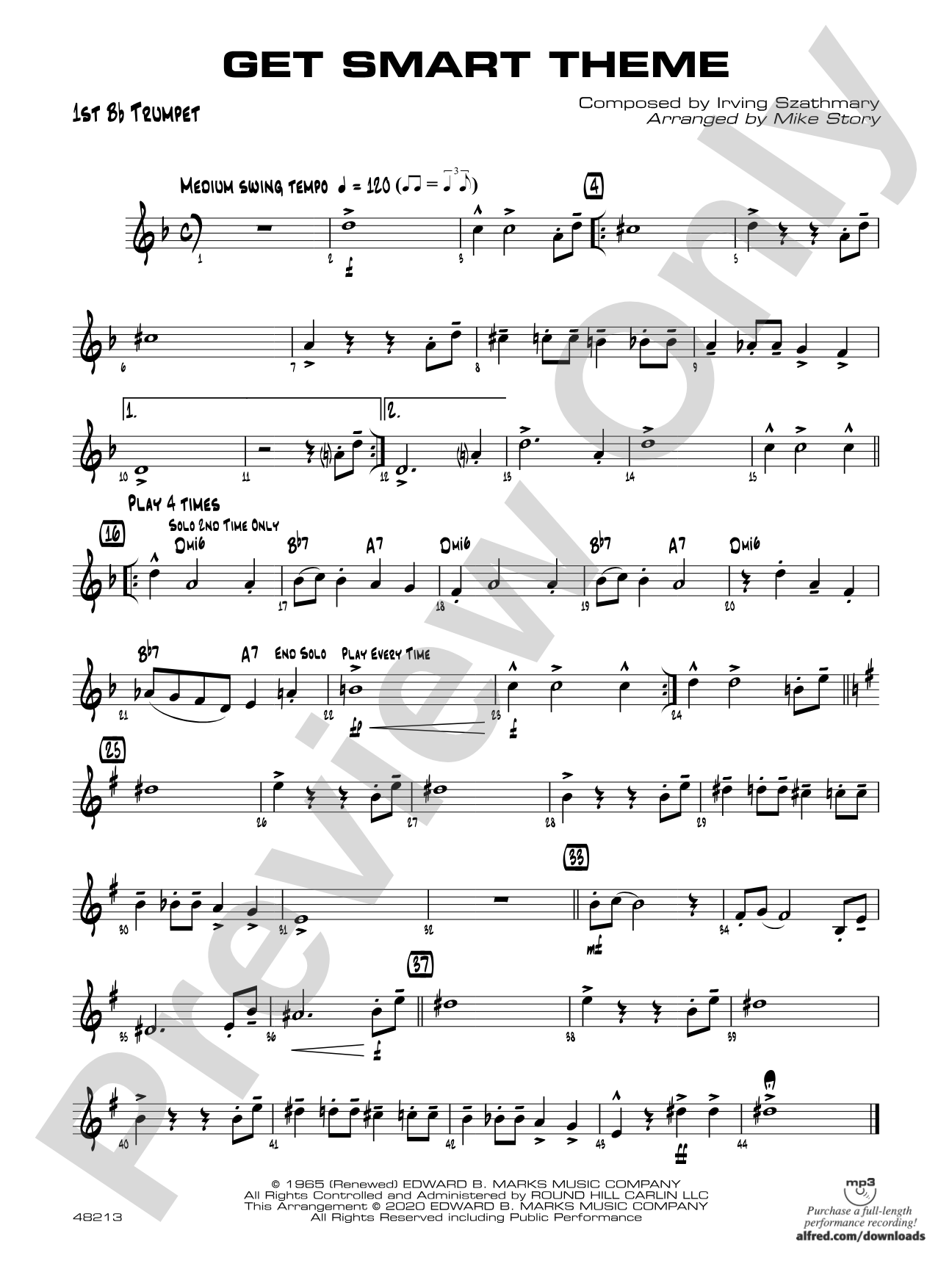 Get Smart Theme: 1st B-flat Trumpet