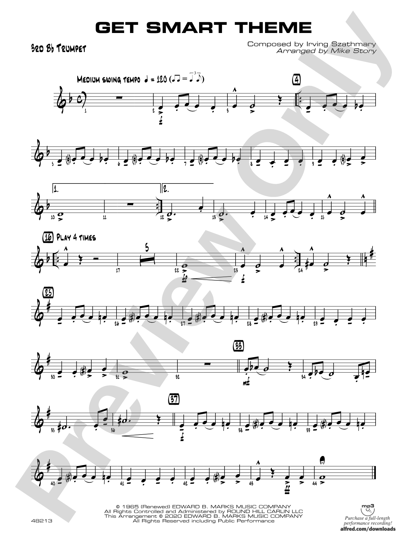 Get Smart Theme: 3rd B-flat Trumpet