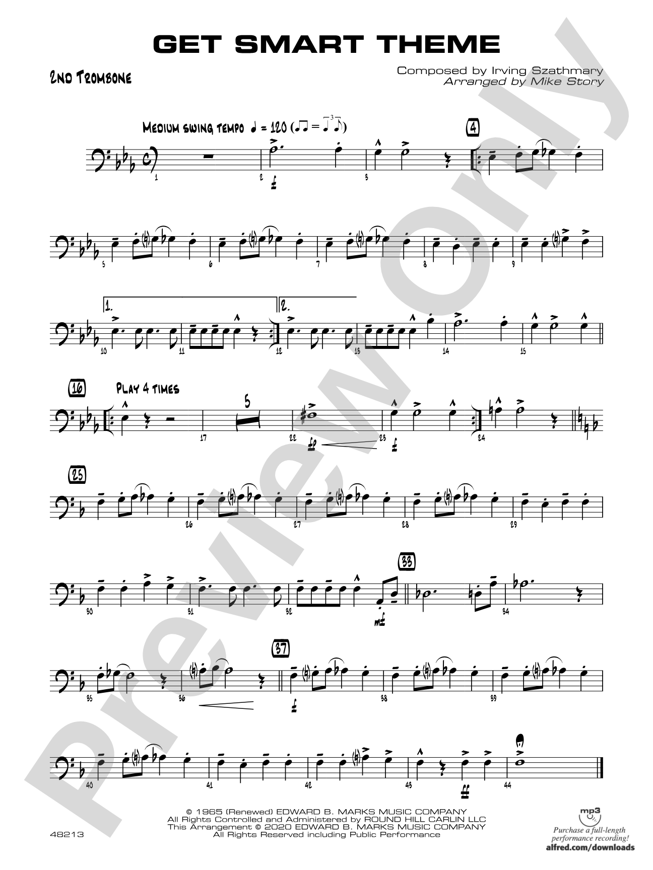 Get Smart Theme: 2nd Trombone