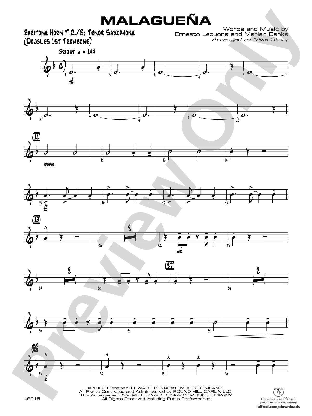 Malagueña: Baritone T.C.