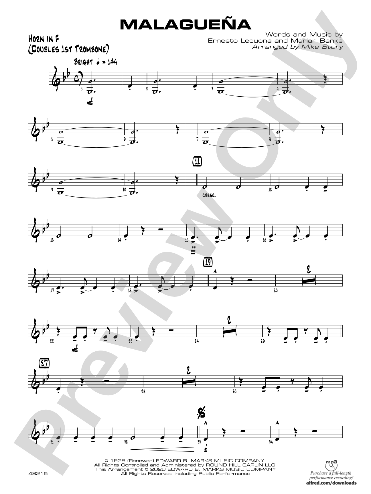 Malagueña: 1st F Horn