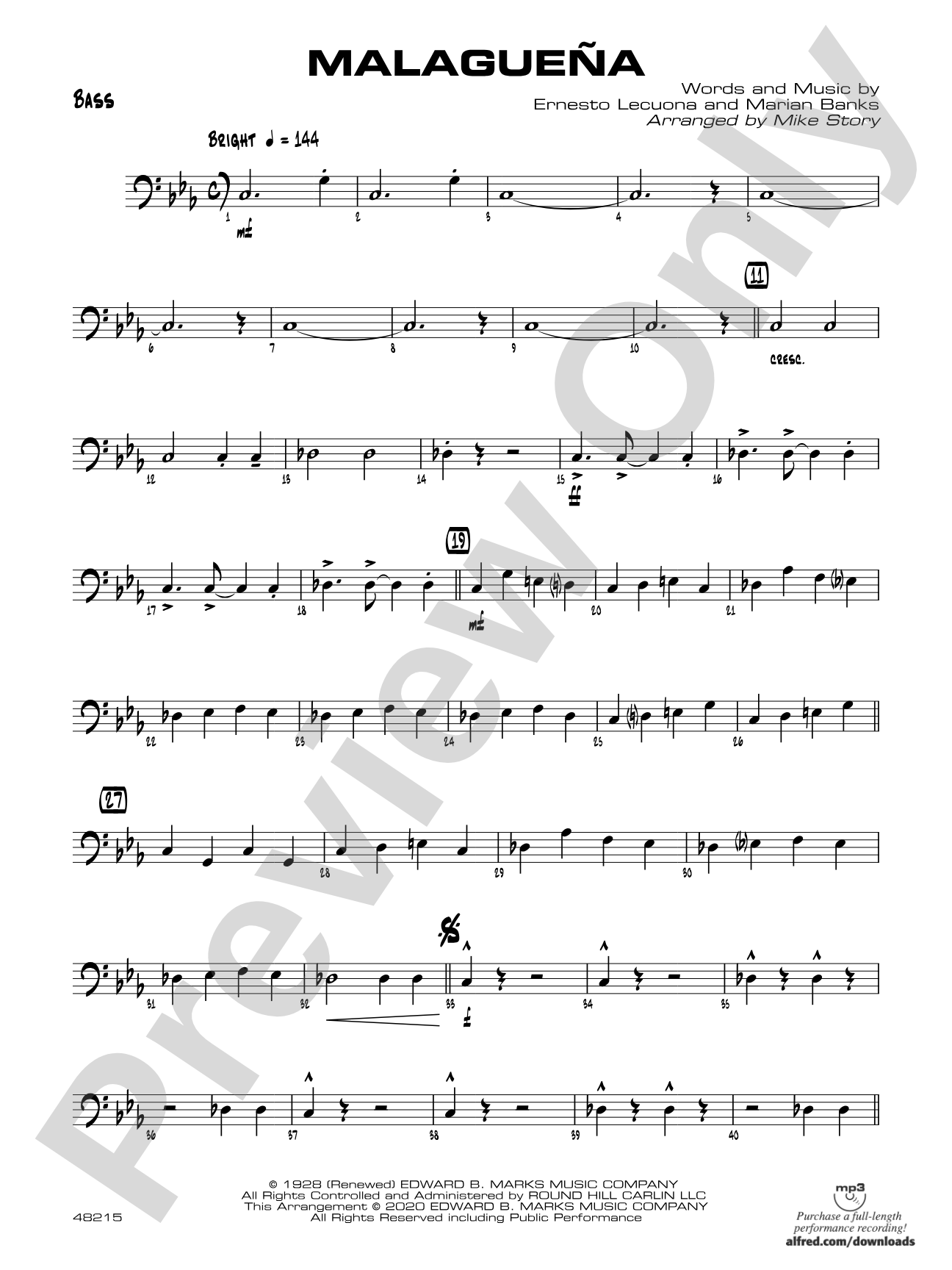 Malagueña: String Bass