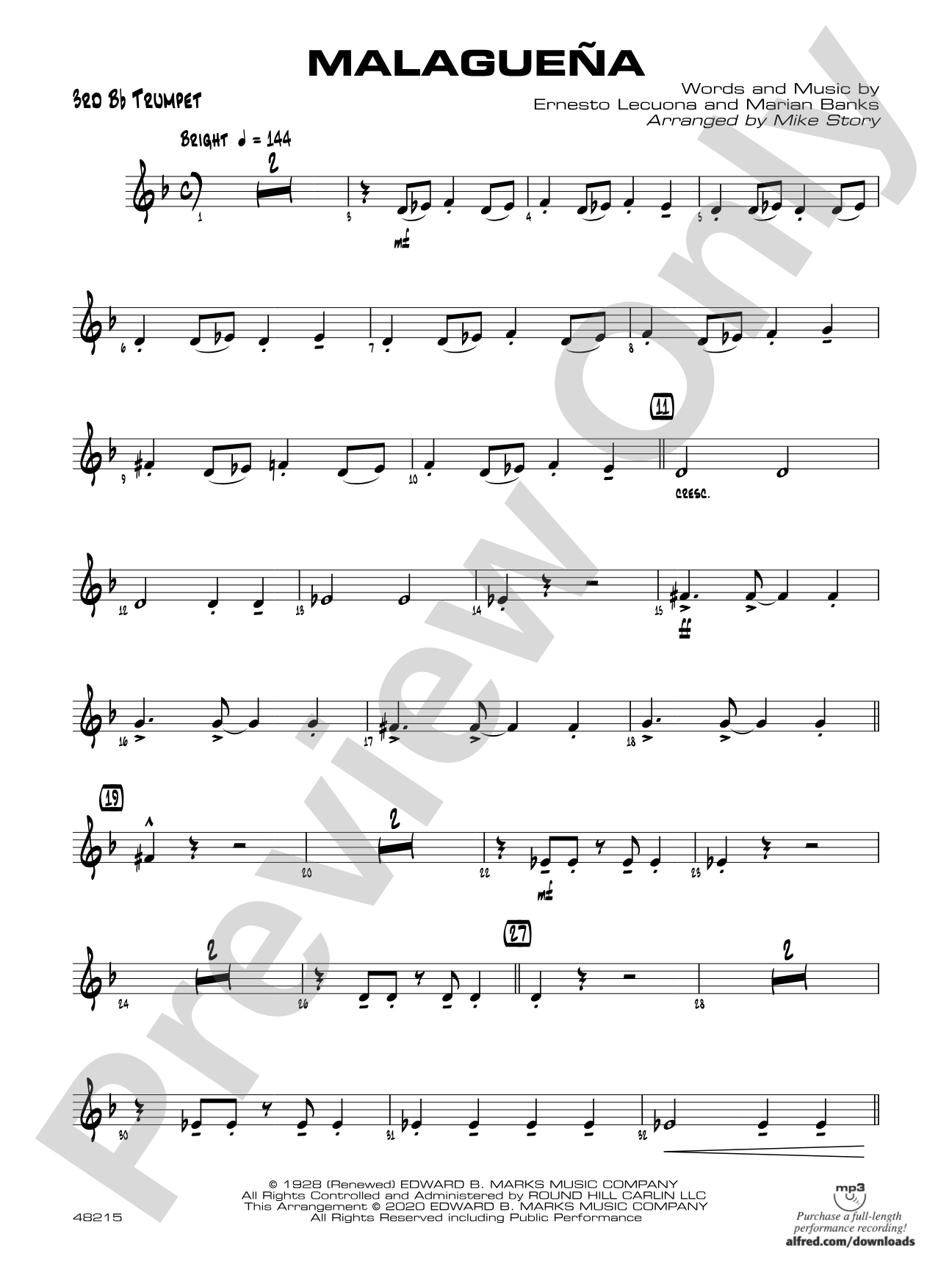 Malagueña: 3rd B-flat Trumpet