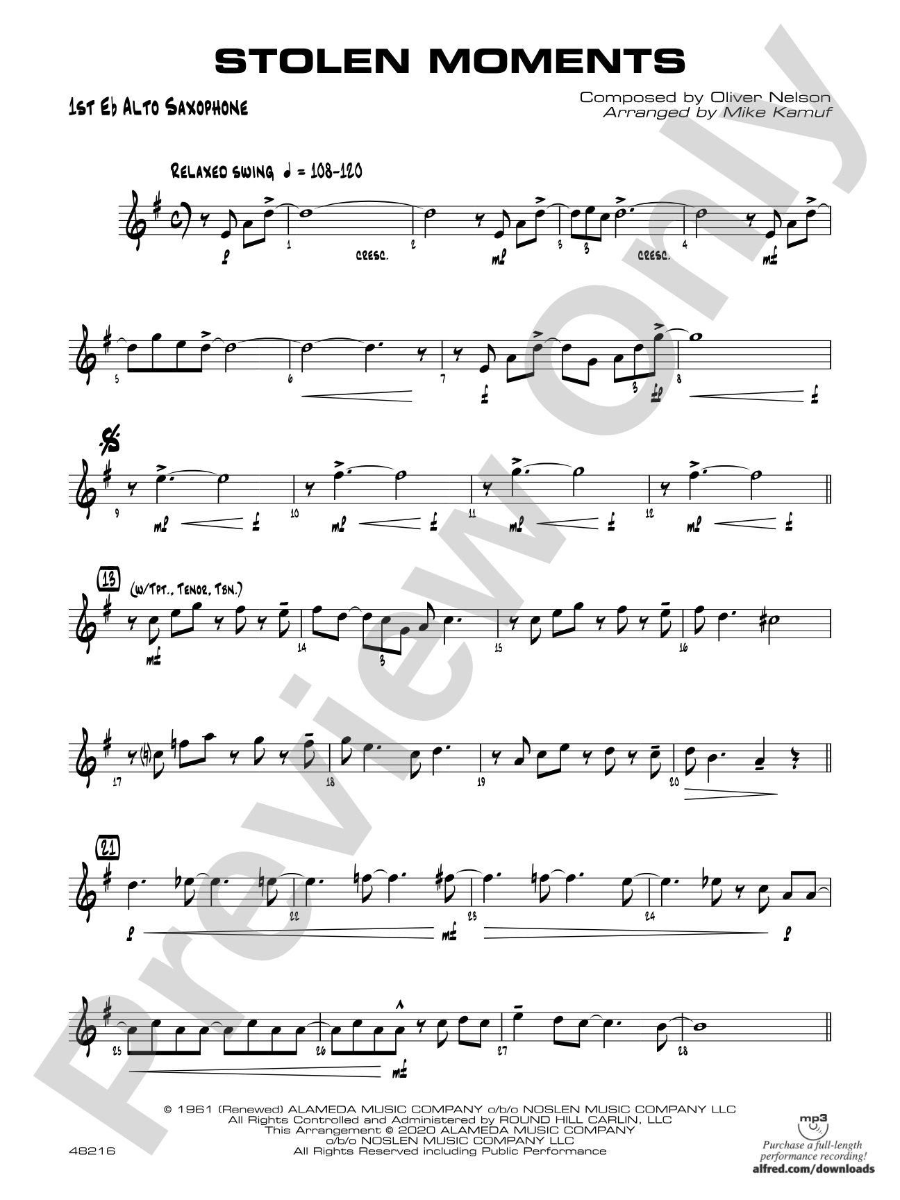 Stolen Moments: E-flat Alto Saxophone