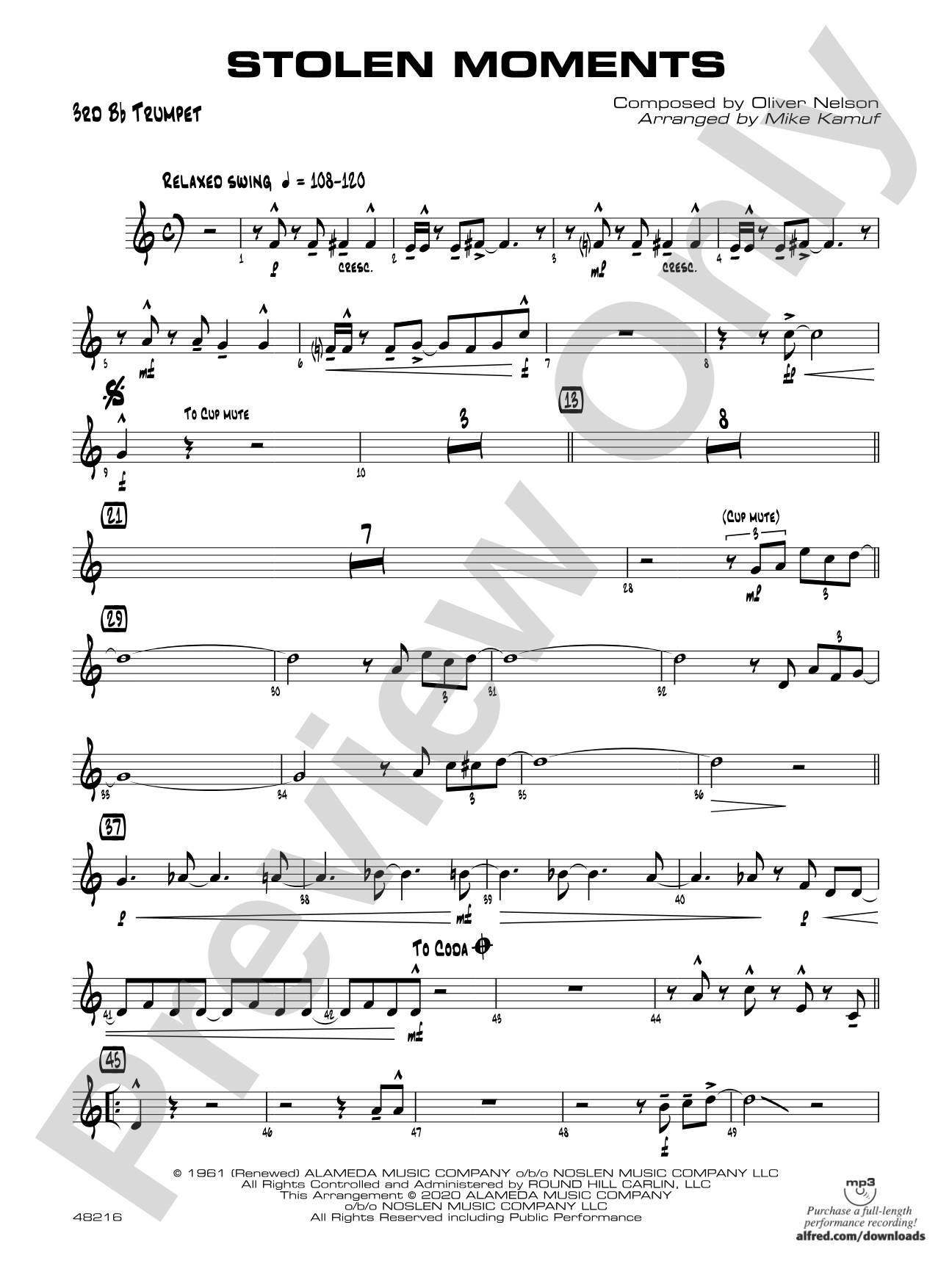 Stolen Moments: 3rd B-flat Trumpet