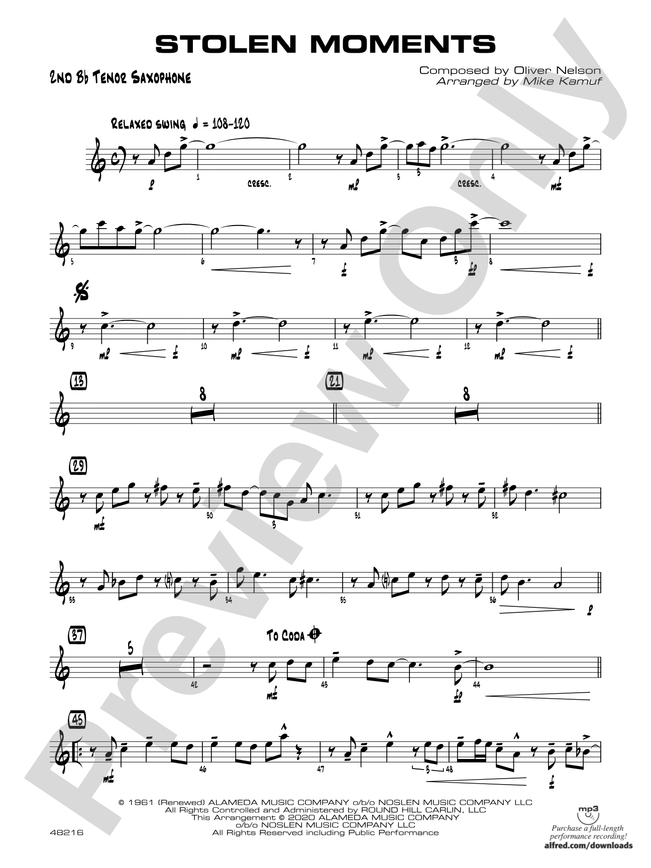 Stolen Moments: 2nd B-flat Tenor Saxophone