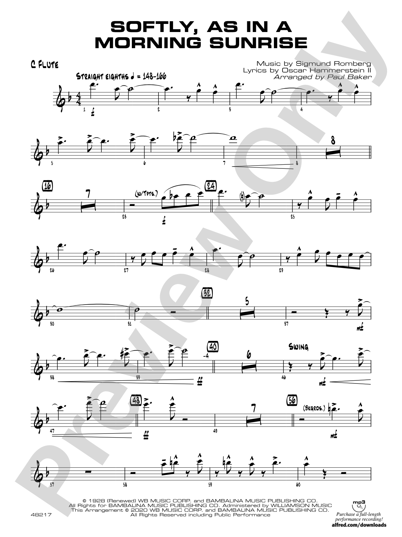 Softly, as in a Morning Sunrise: Flute