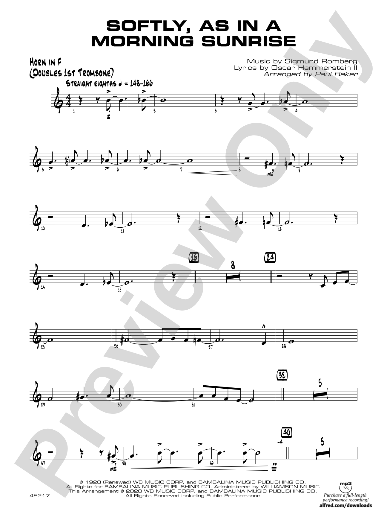 Softly, as in a Morning Sunrise: 1st F Horn