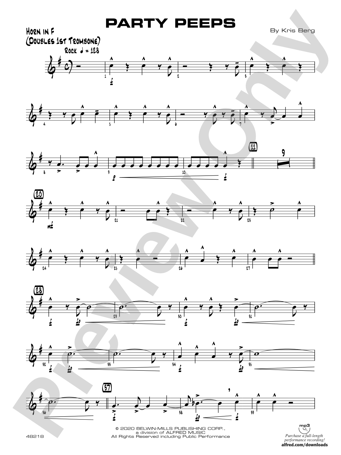 Party Peeps: 1st F Horn