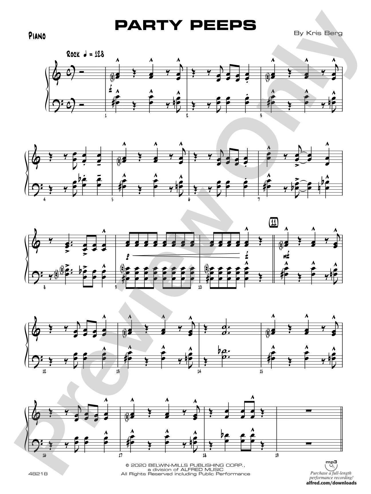 Party Peeps: Piano Accompaniment