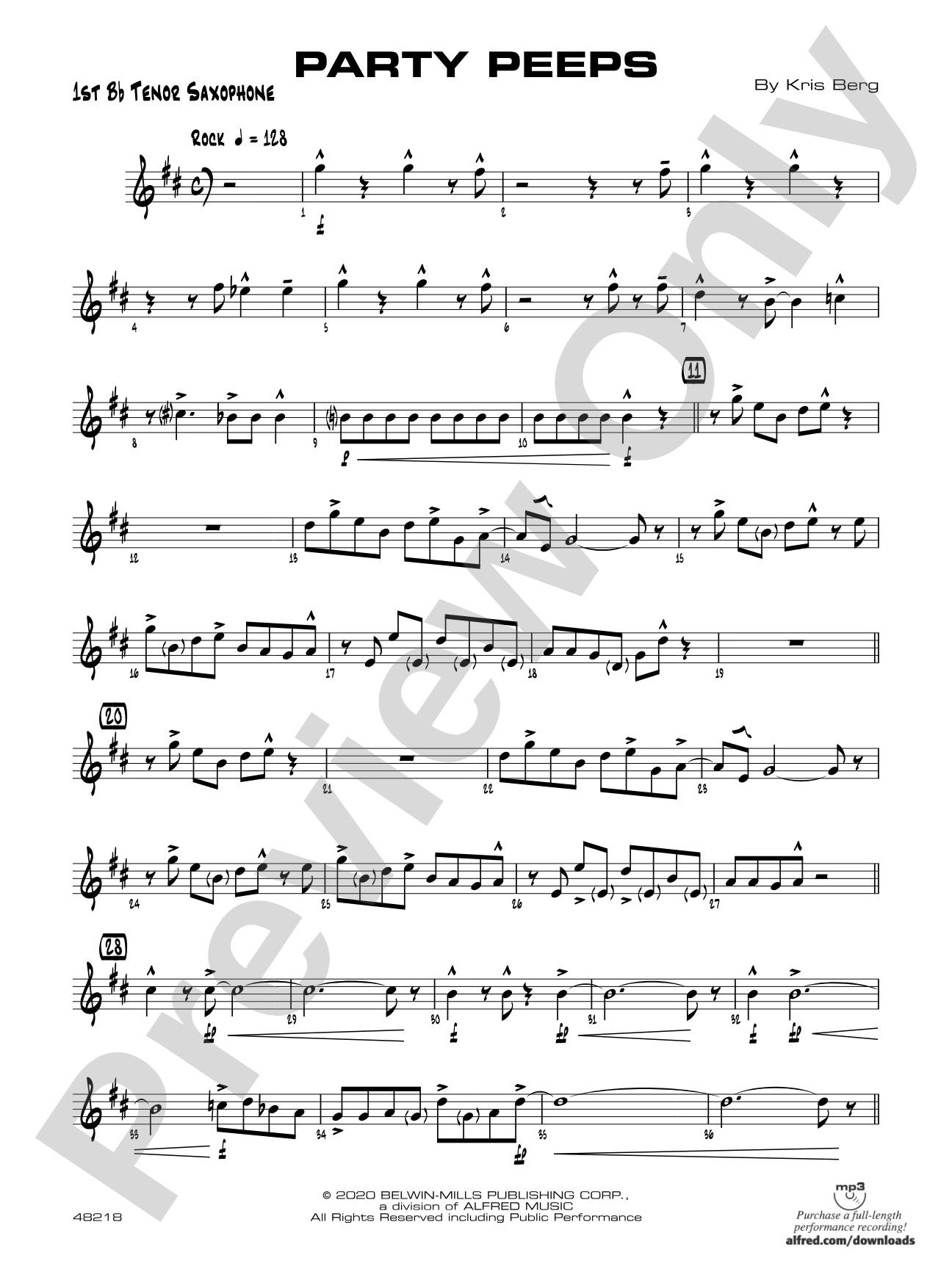 Party Peeps: B-flat Tenor Saxophone