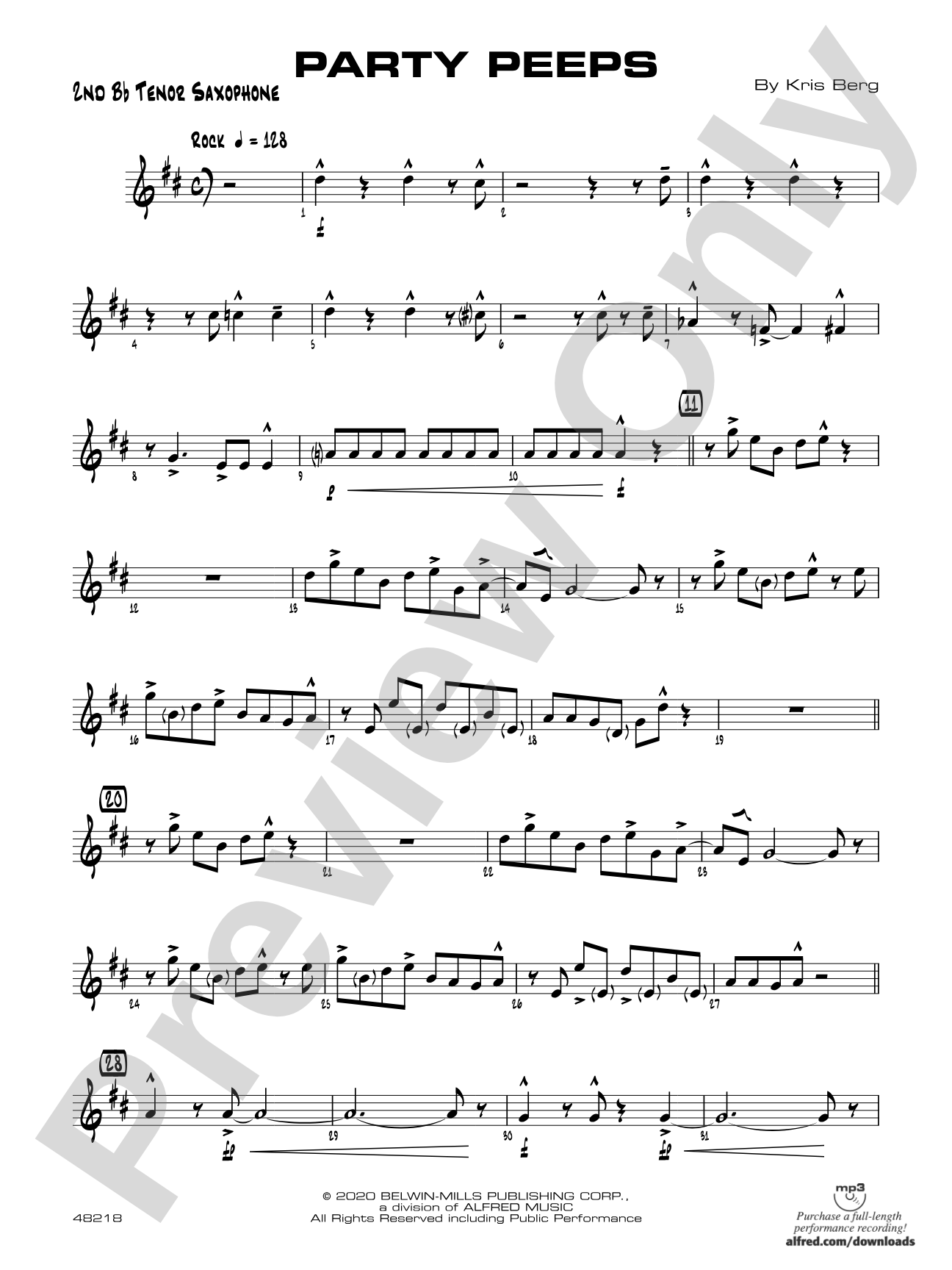Party Peeps: 2nd B-flat Tenor Saxophone